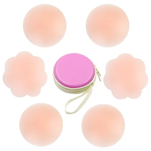 3 Pairs Pasties Women Nippleless Cover Reusable Adhesive Silicone Nipple Covers