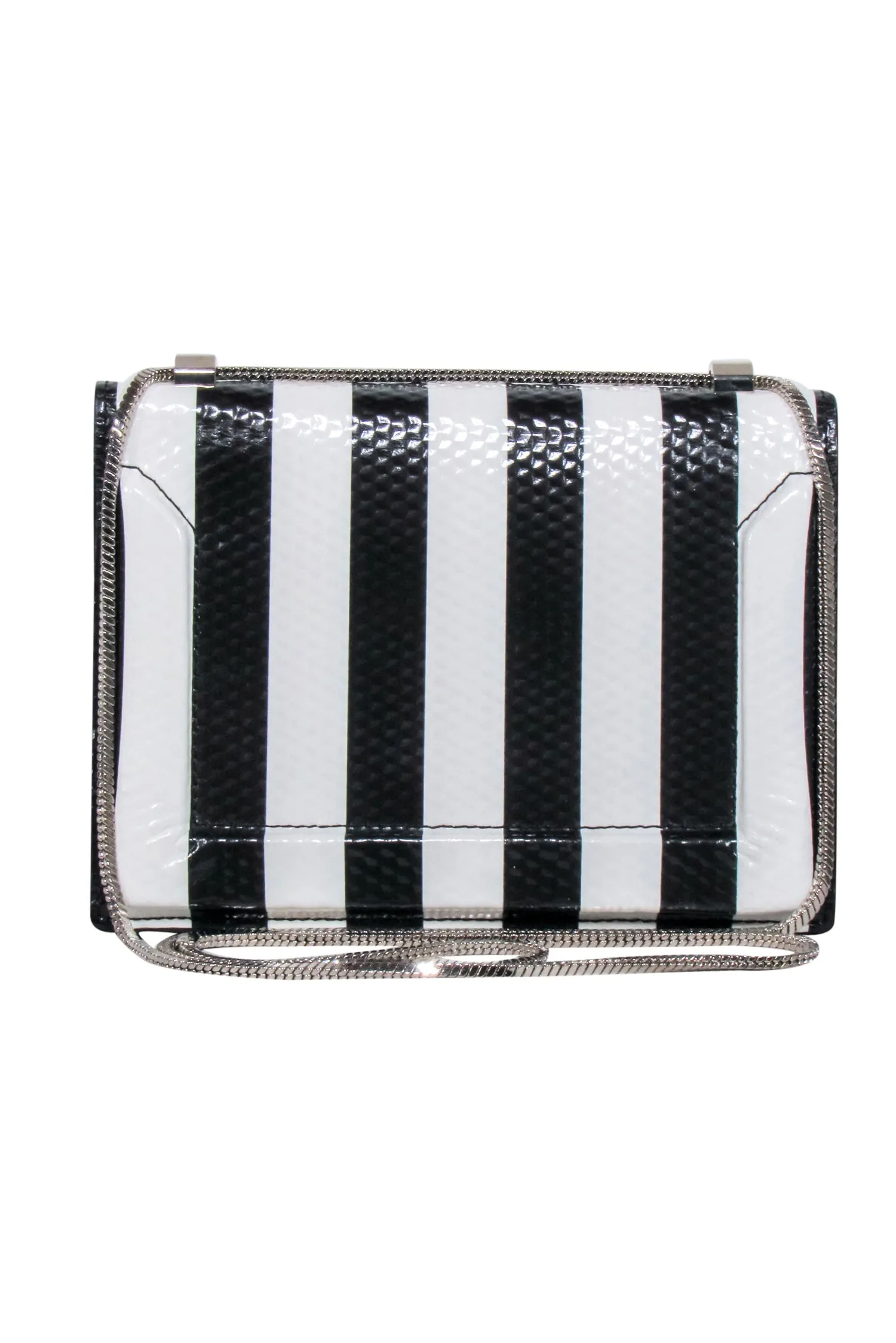 3.1 Phillip Lim - Black & White Stripe Leather “Soleil” Shoulder Bag