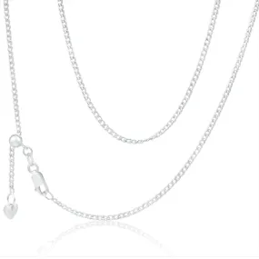 9ct Charming White Gold Silver Filled Curb Chain