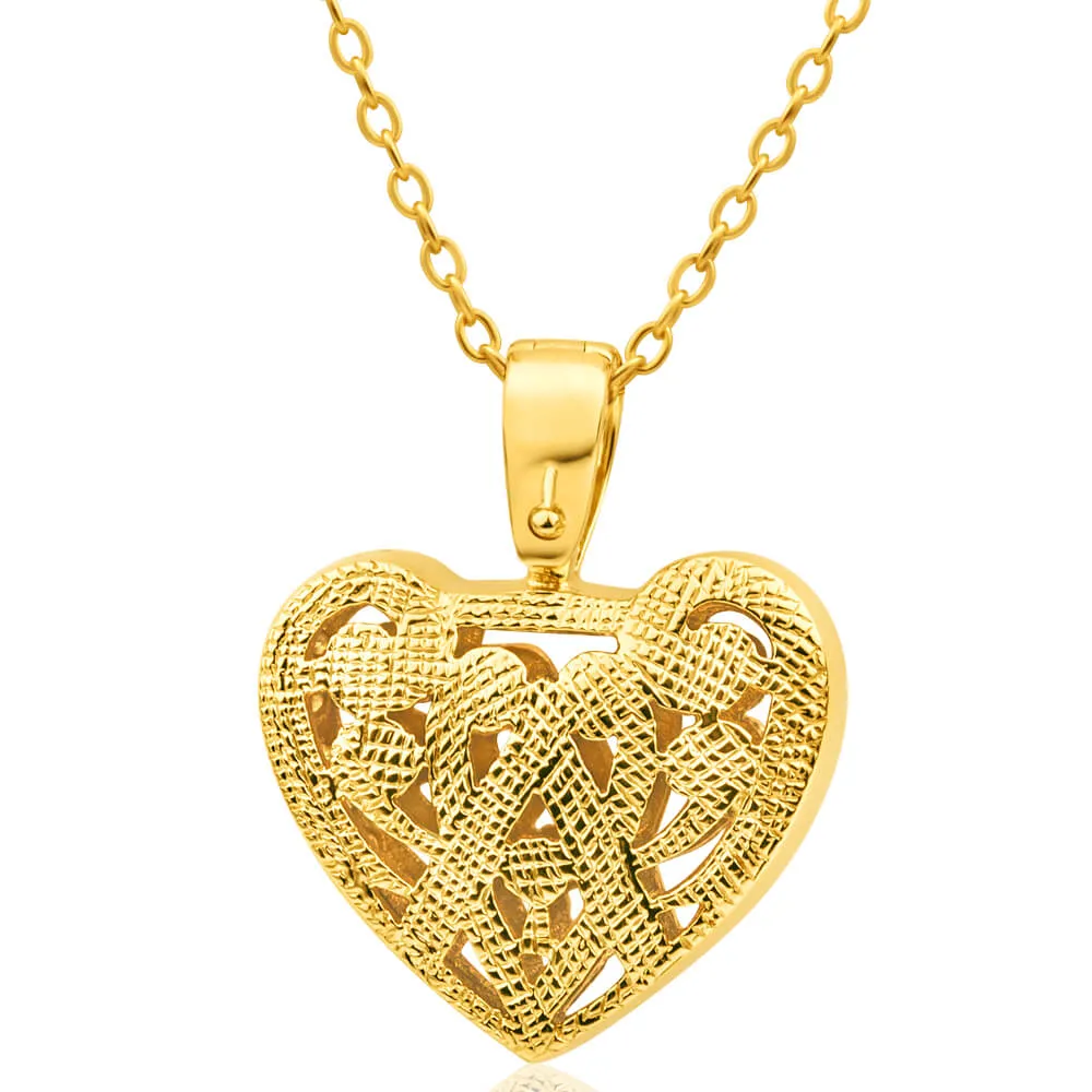 9ct Charming Yellow Gold Diamond Pendant