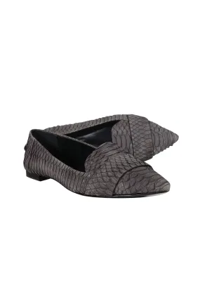 Aerin - Grey Faux Snakeskin Flats Sz 7