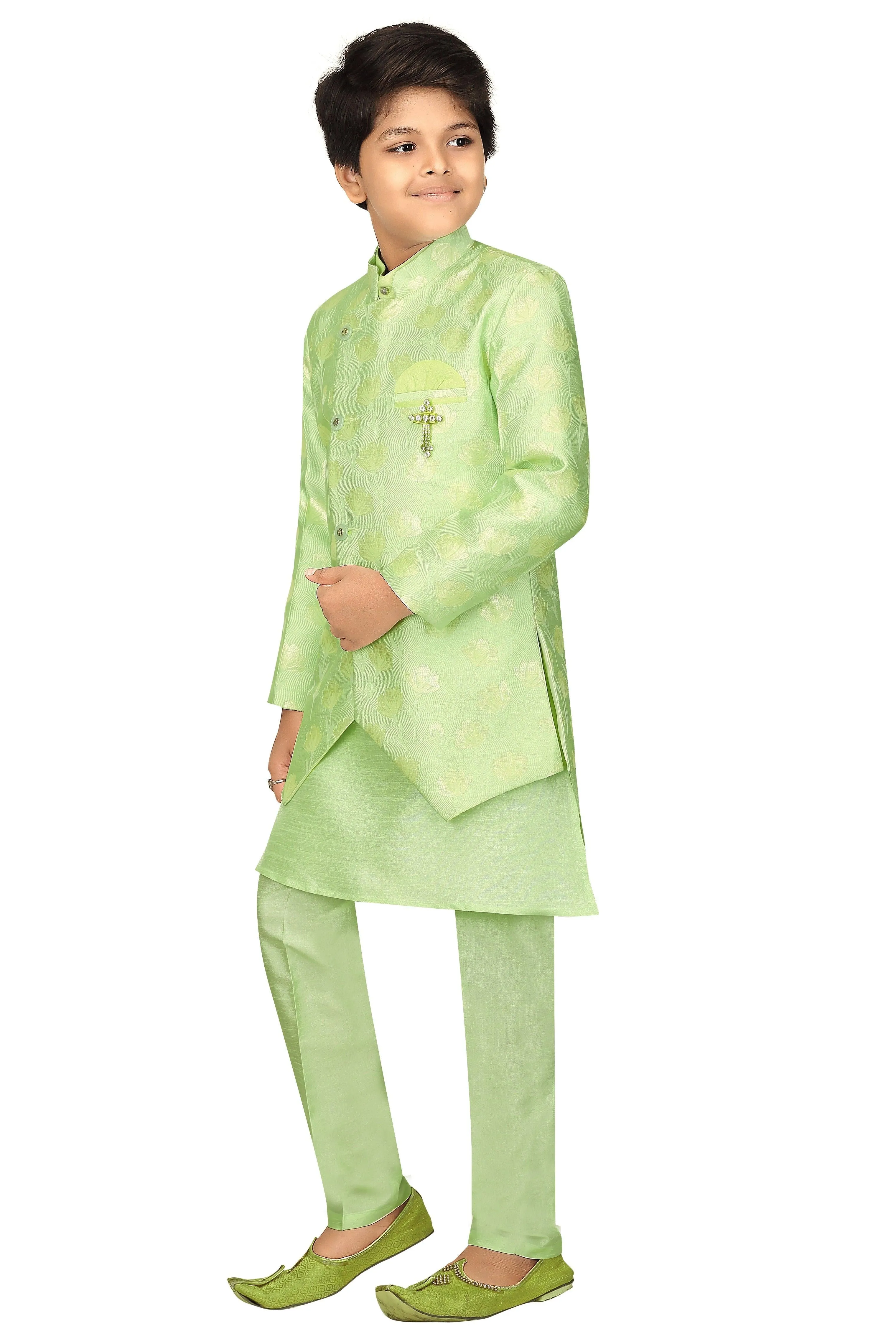 Ahhaaaa Ethnic Wear Sherwani Kurta and Pyjama Set For Boys