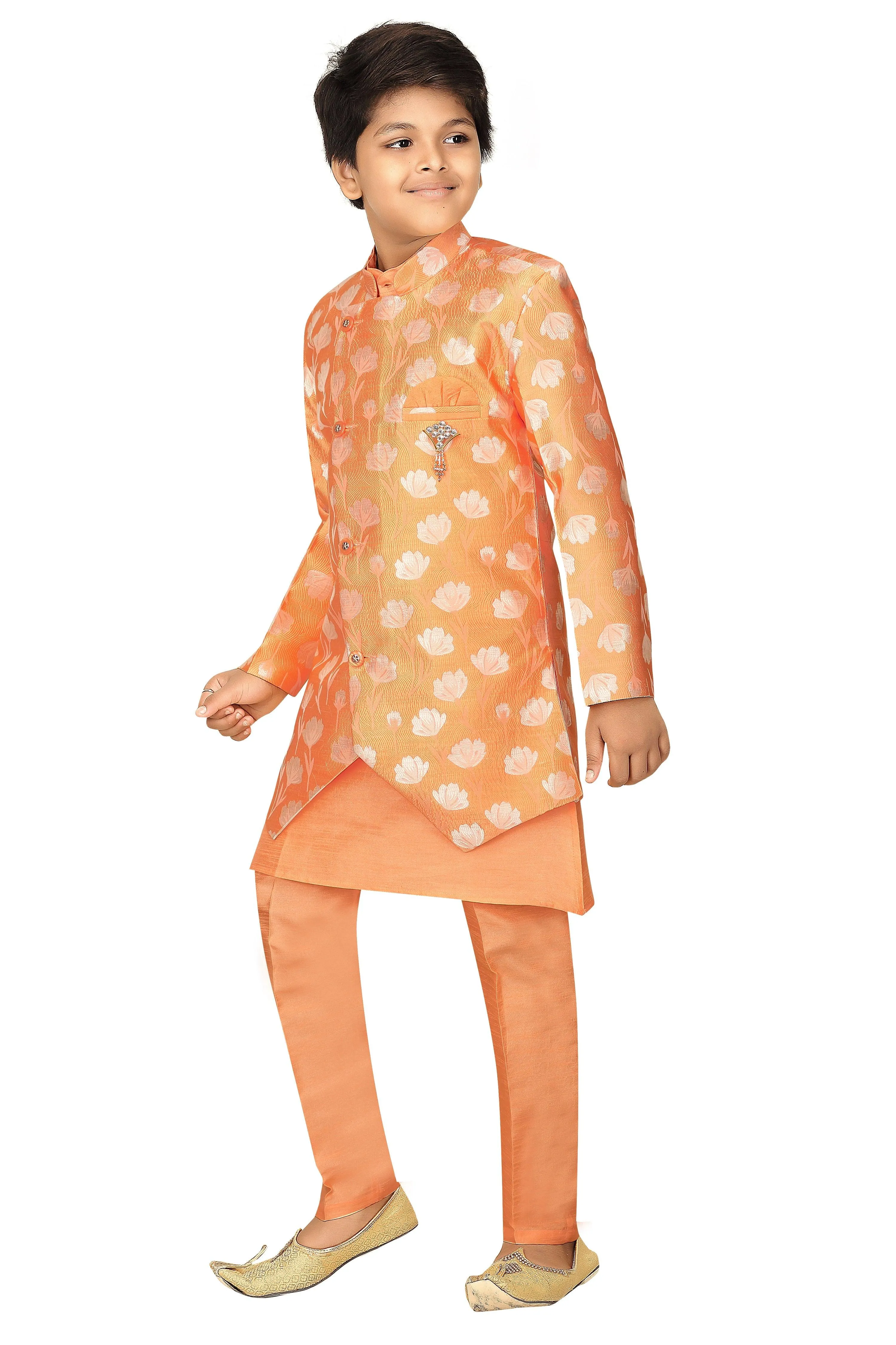 Ahhaaaa Ethnic Wear Sherwani Kurta and Pyjama Set For Boys