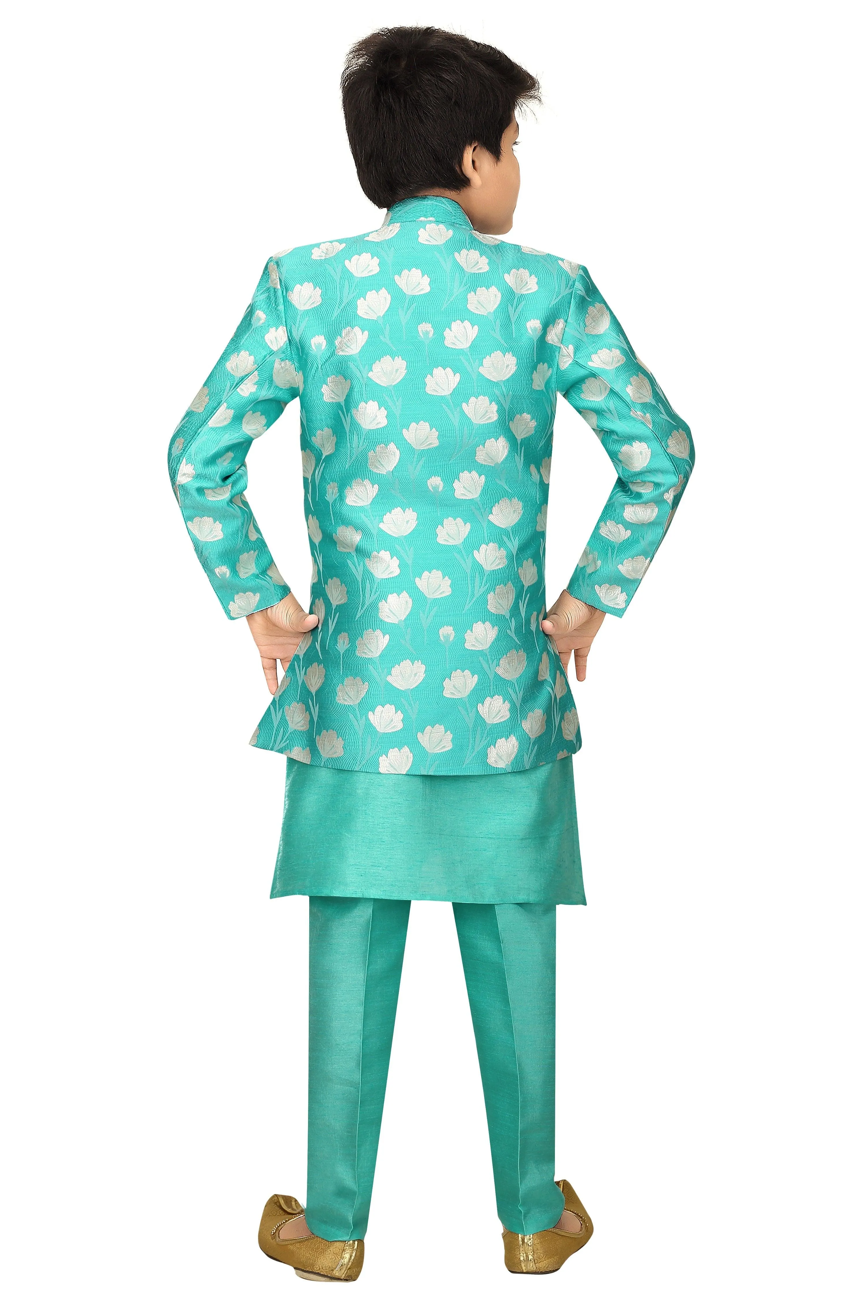 Ahhaaaa Ethnic Wear Sherwani Kurta and Pyjama Set For Boys