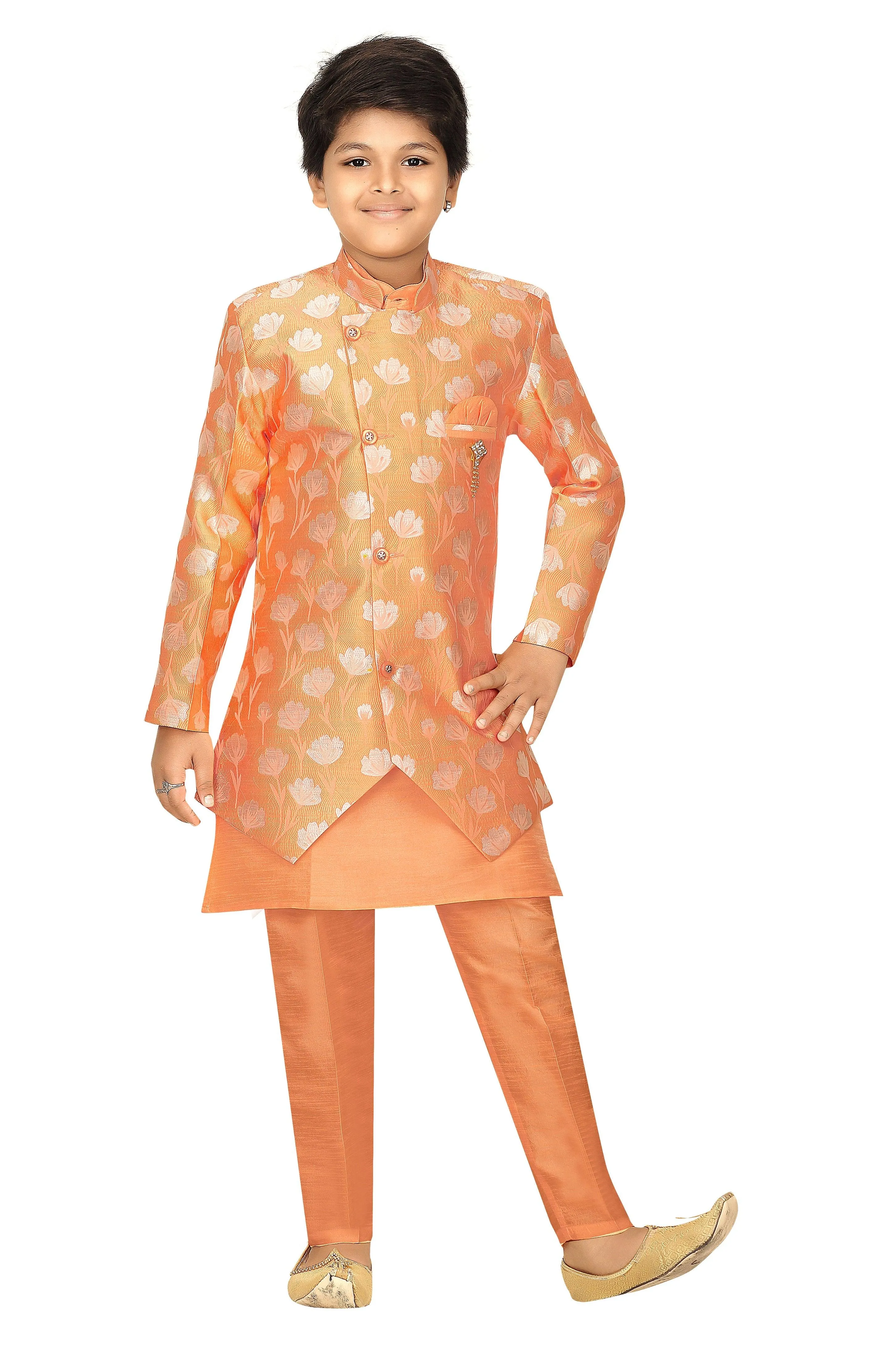 Ahhaaaa Ethnic Wear Sherwani Kurta and Pyjama Set For Boys