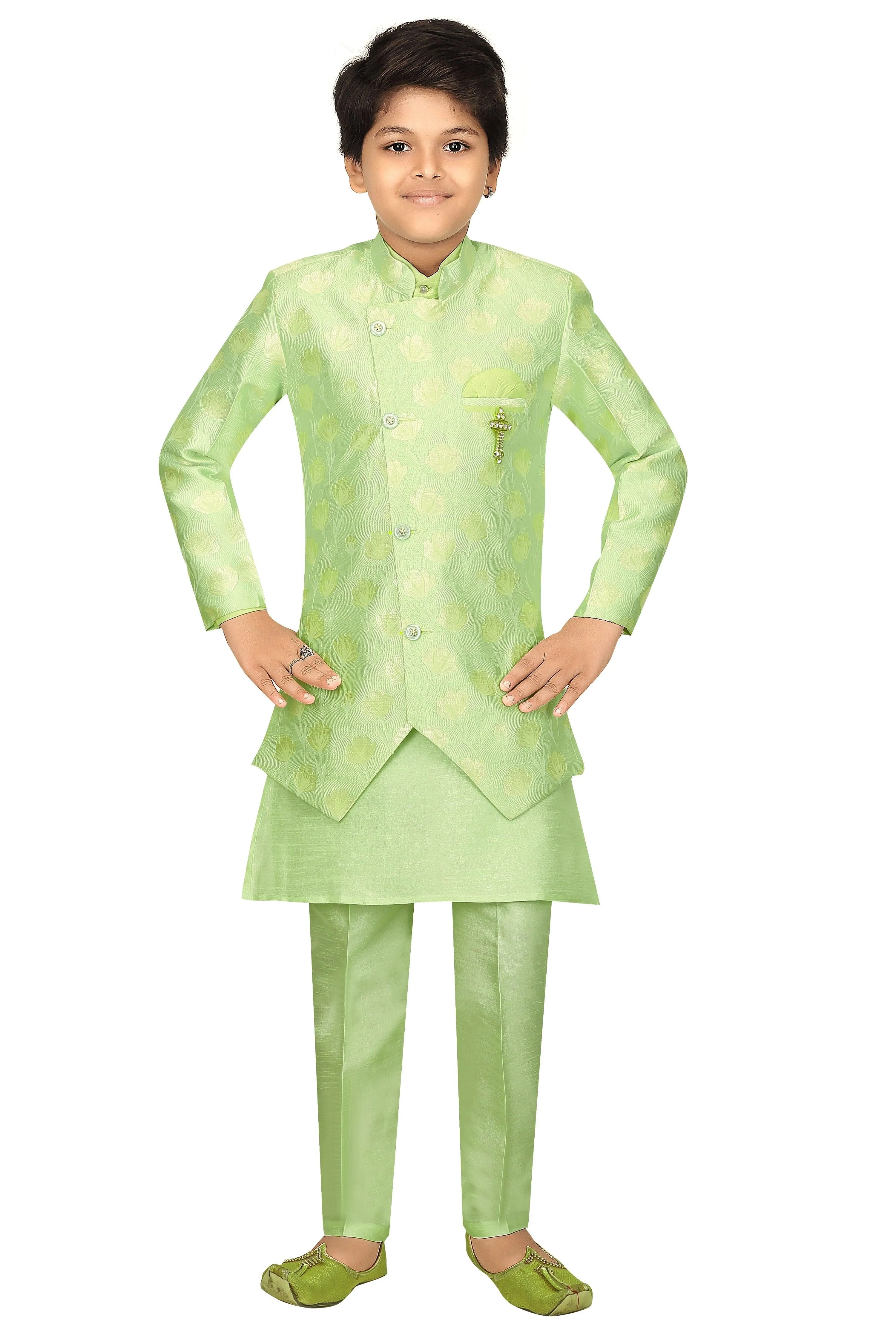 Ahhaaaa Ethnic Wear Sherwani Kurta and Pyjama Set For Boys