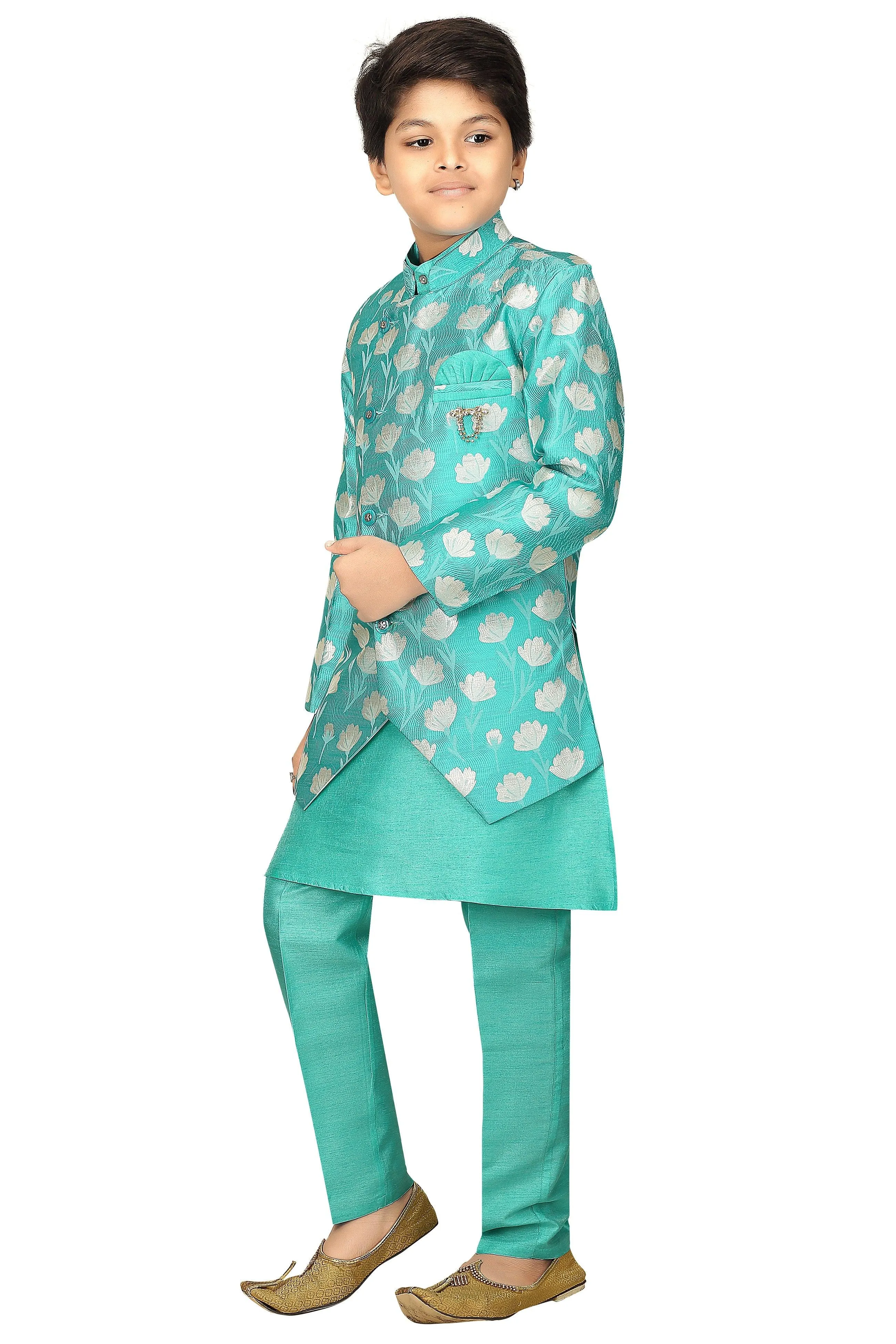 Ahhaaaa Ethnic Wear Sherwani Kurta and Pyjama Set For Boys