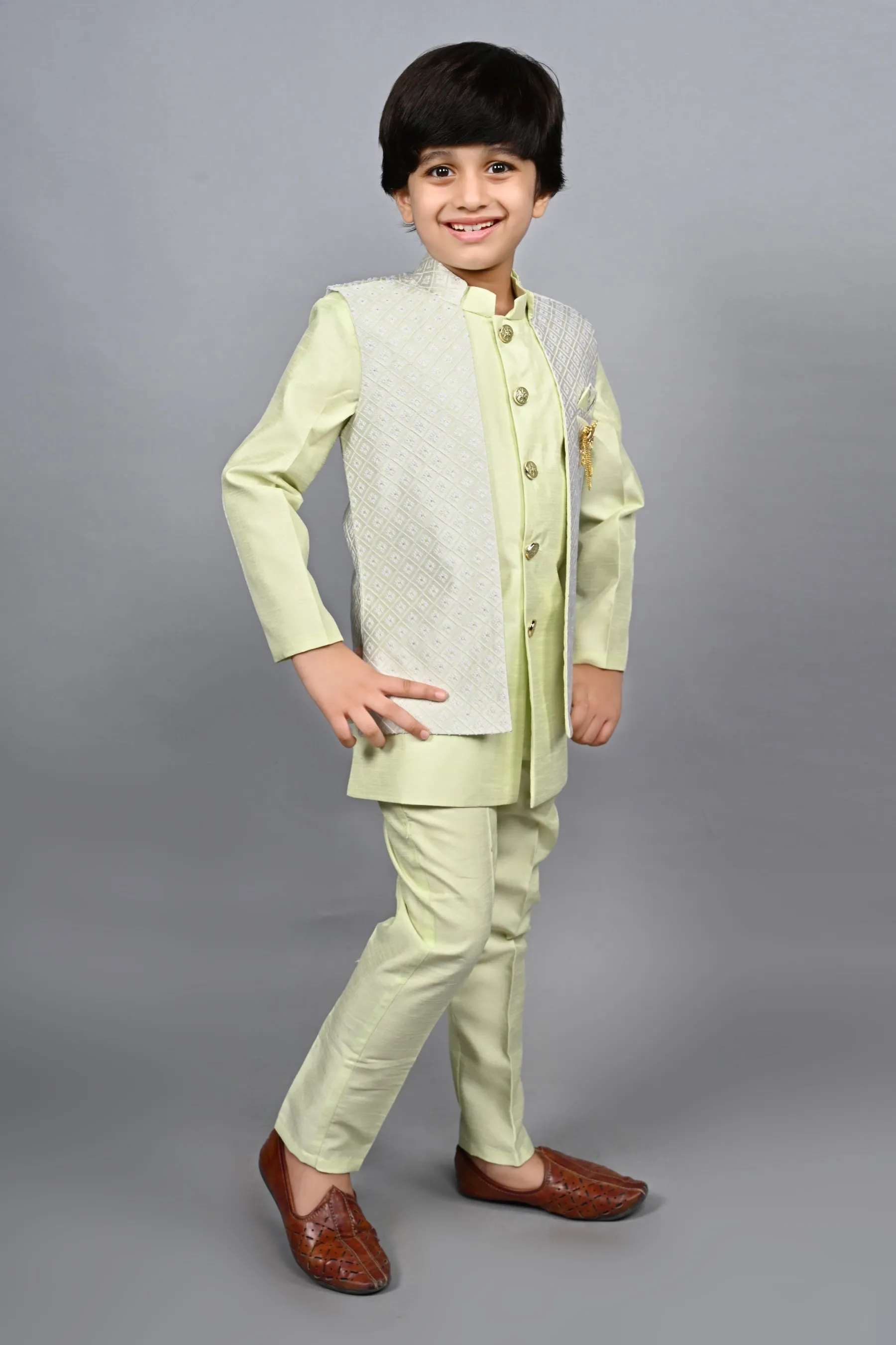 Ahhaaaa Traditional Party Wear Bollywood Style Indo-Western Sherwani for Boys