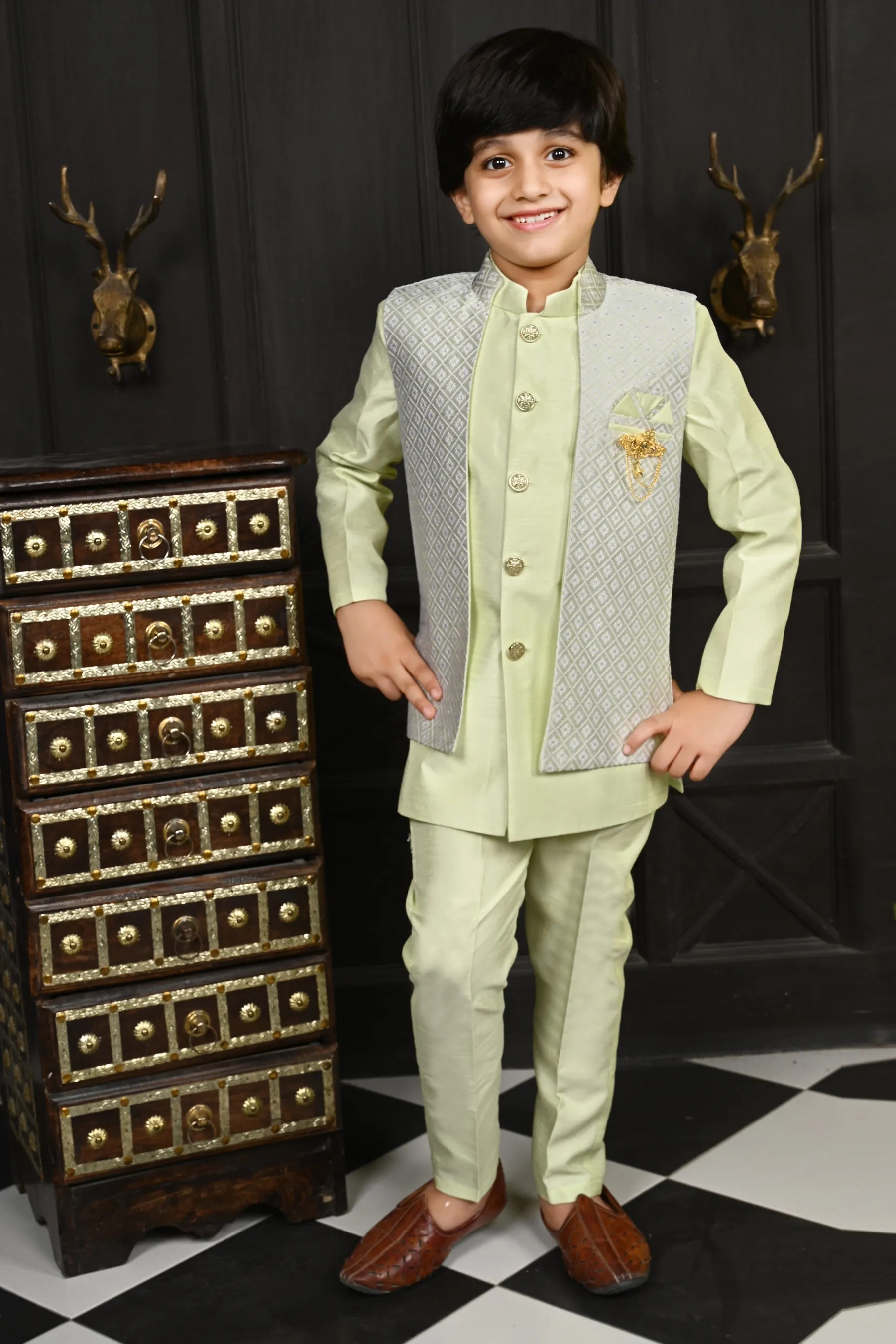 Ahhaaaa Traditional Party Wear Bollywood Style Indo-Western Sherwani for Boys