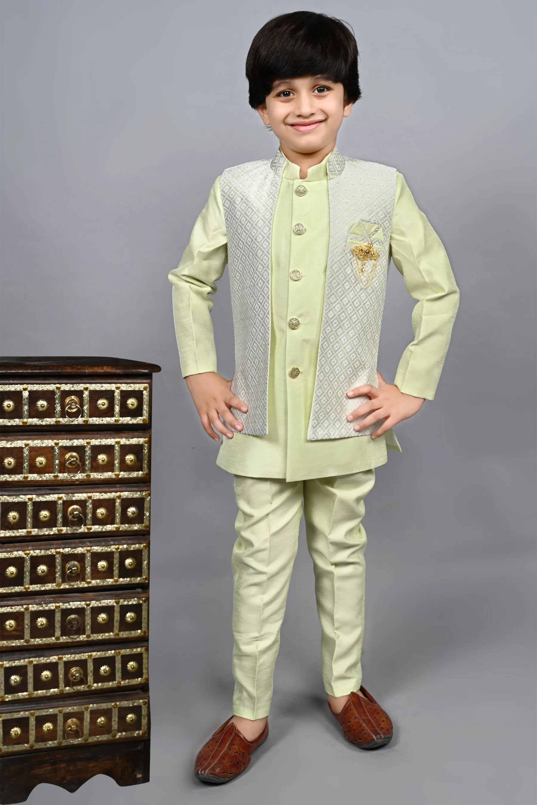 Ahhaaaa Traditional Party Wear Bollywood Style Indo-Western Sherwani for Boys