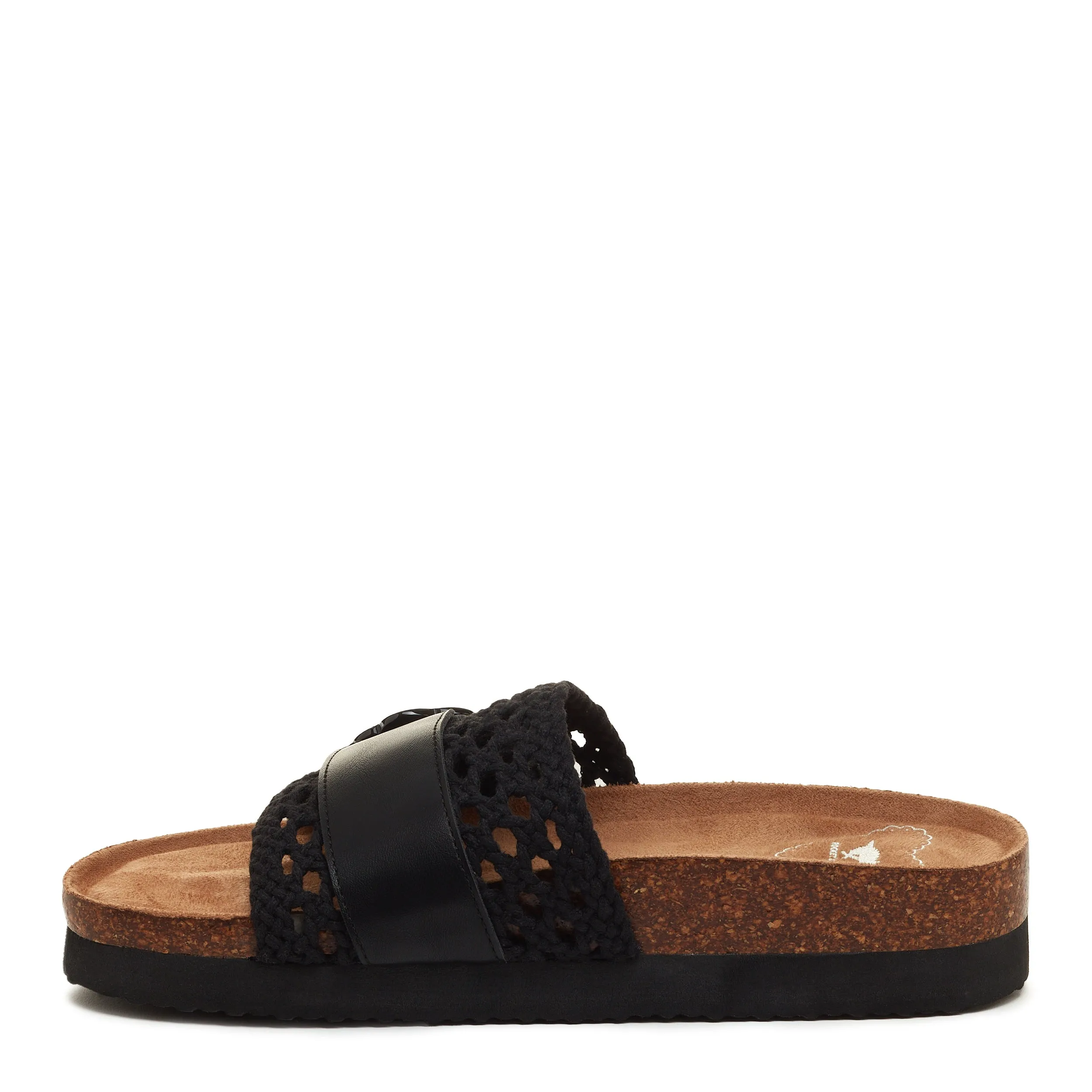 Alma Black Crochet Strap Sandals