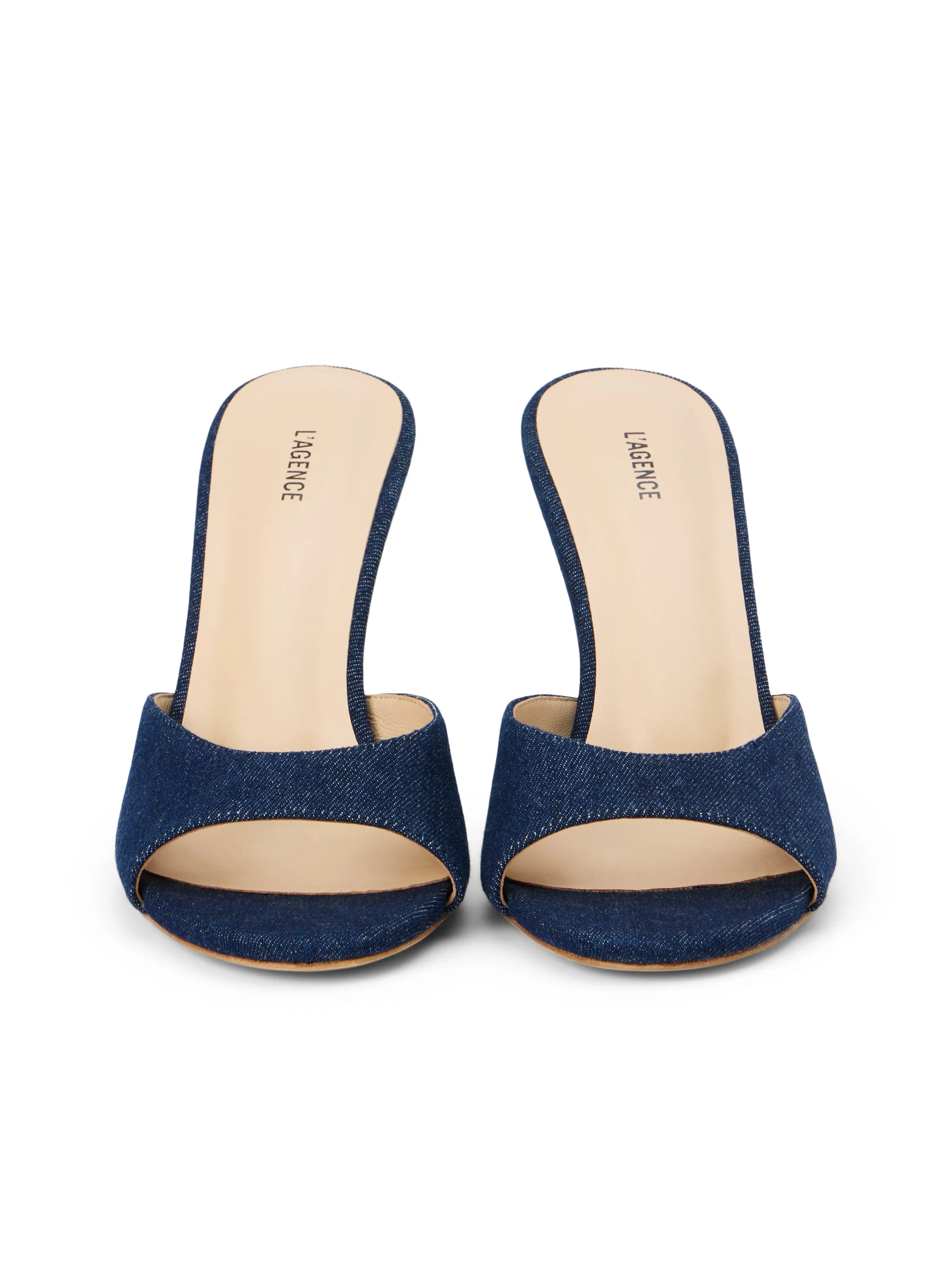 Avery Denim Peep-Toe Mule