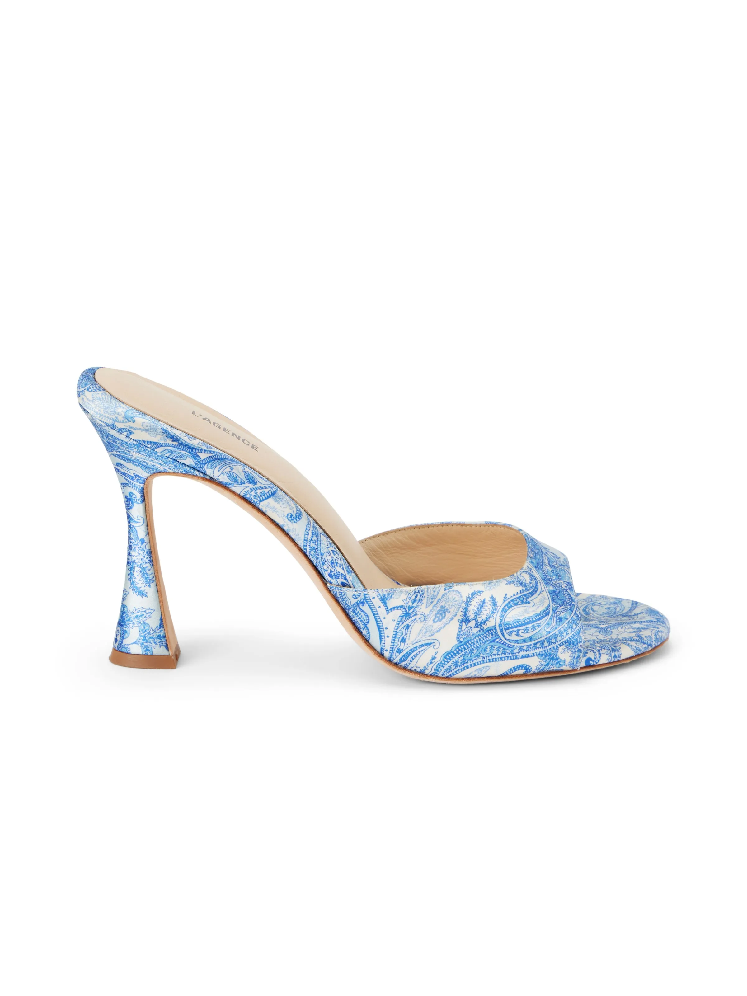 Avery Satin Peep-Toe Mule