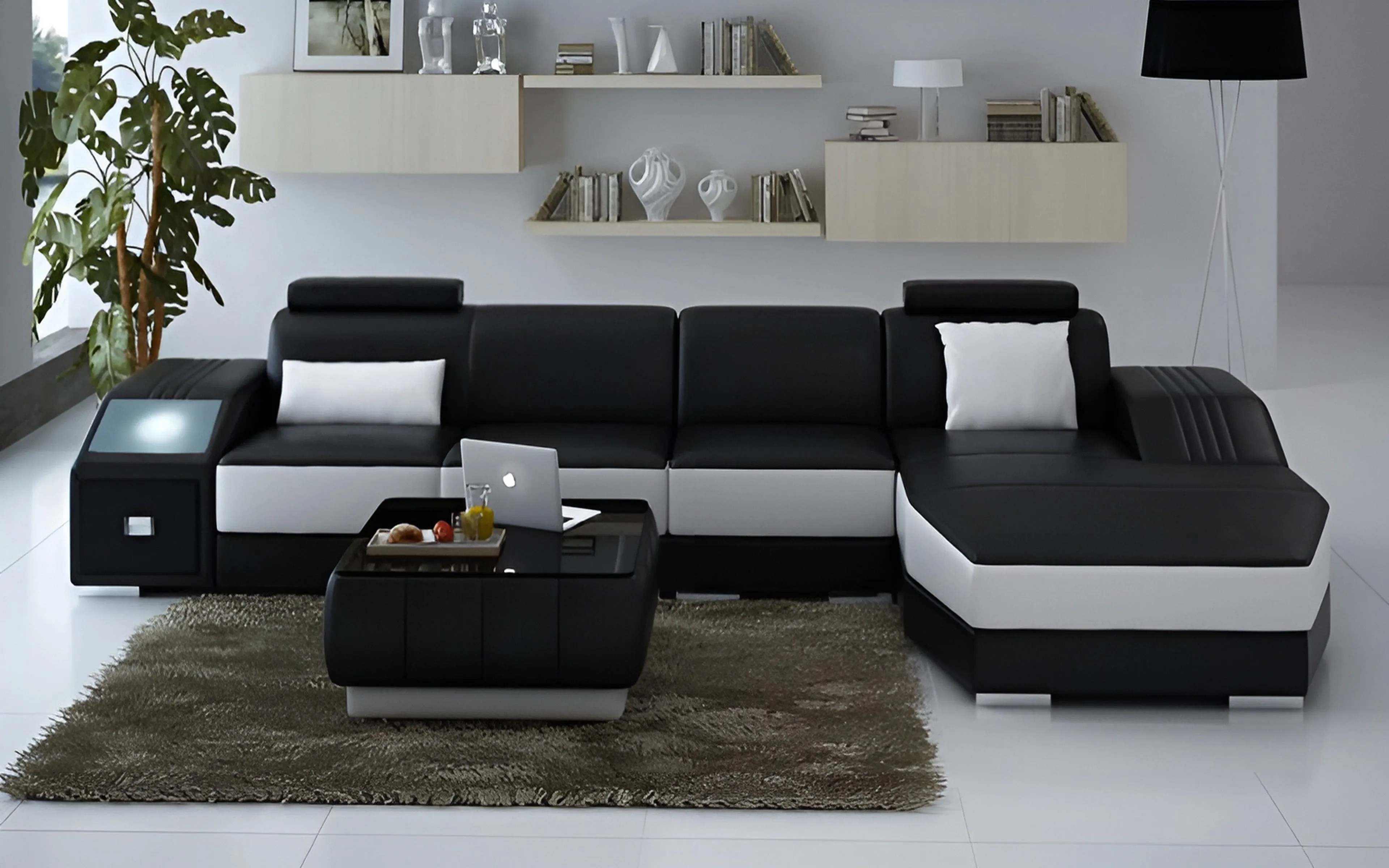 Baiae Small Modern Leather Sectional