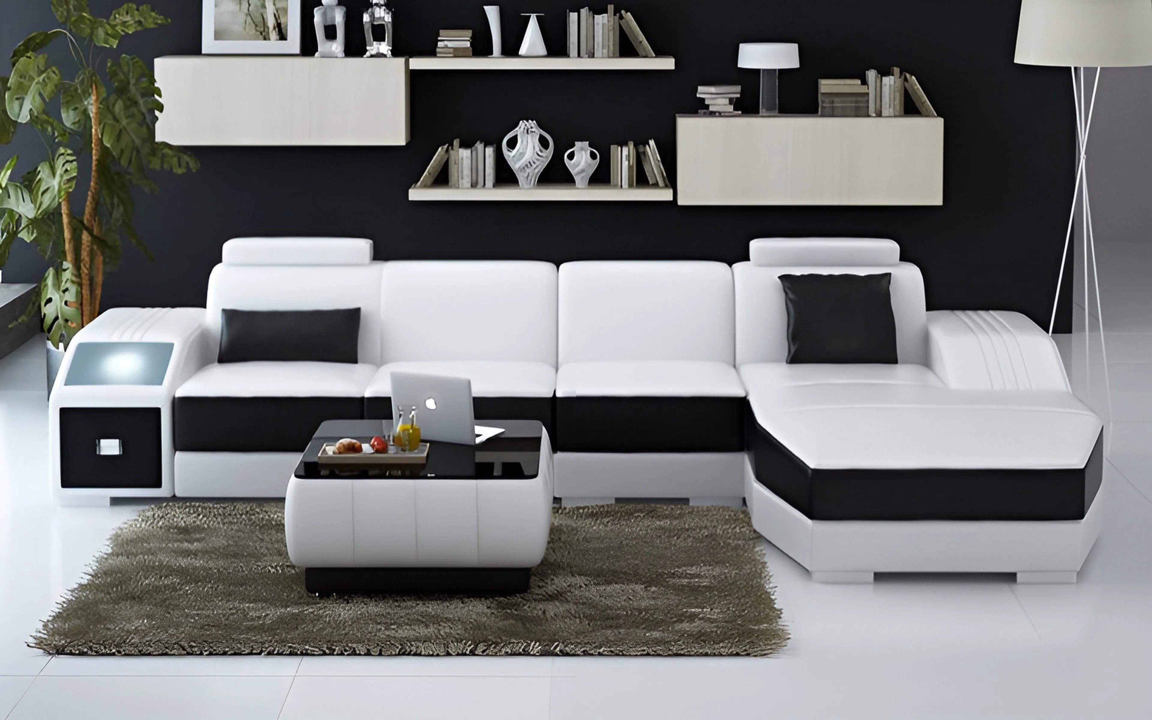 Baiae Small Modern Leather Sectional