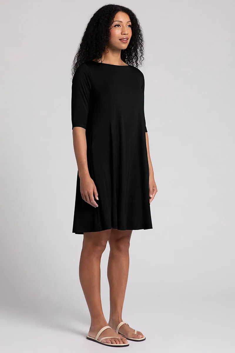 Bamboo Nu Trapeze Dress | Black