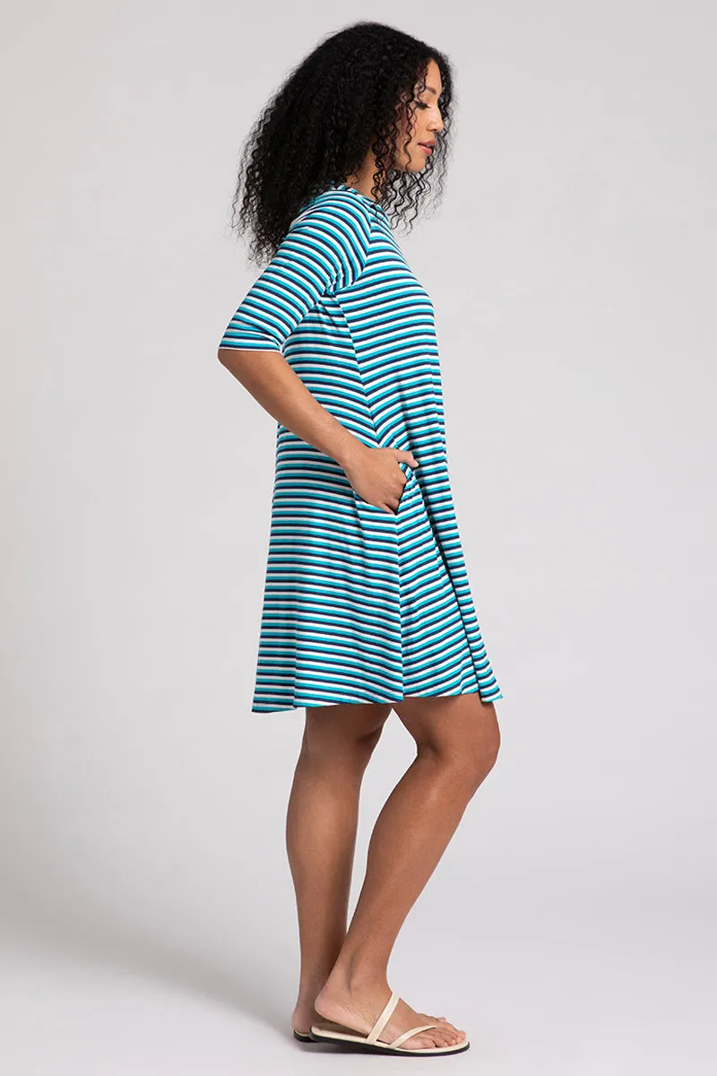 Bamboo Nu Trapeze Dress | Blue Multi