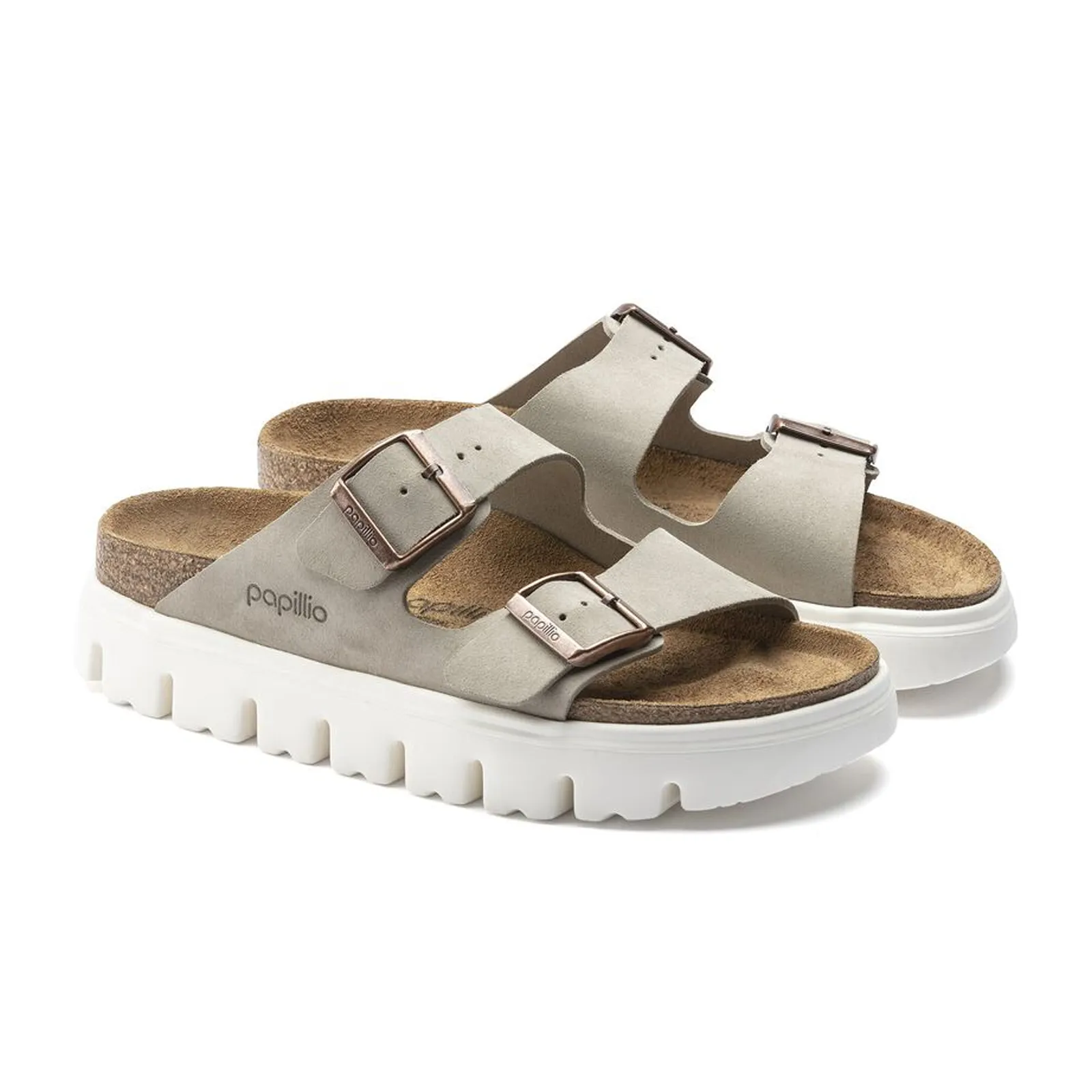 Birkenstock Arizona Chunky Slide Sandal (Women) - Taupe Suede