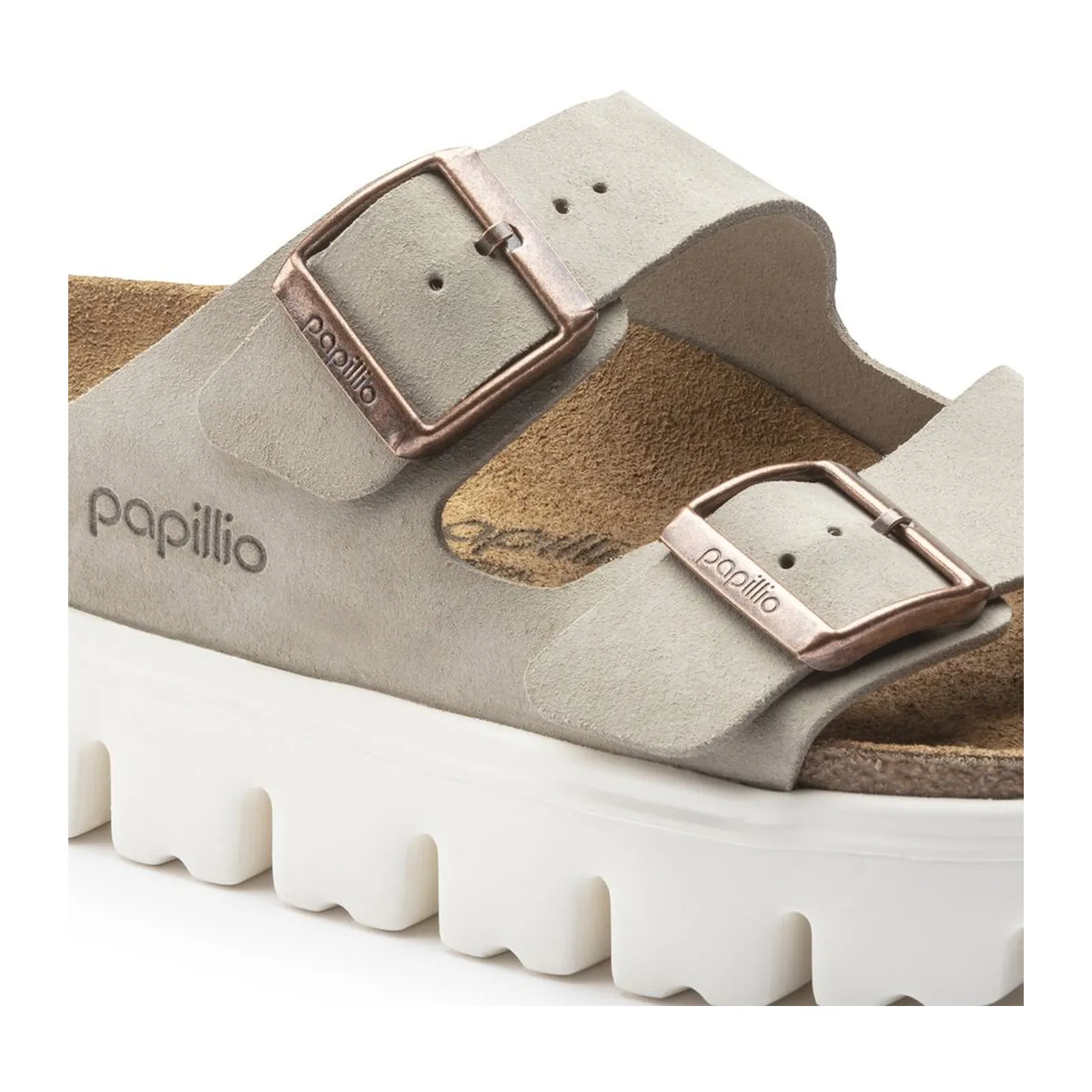 Birkenstock Arizona Chunky Slide Sandal (Women) - Taupe Suede