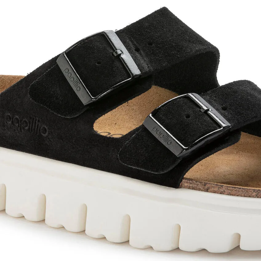 Birkenstock Women's Arizona Chunky Suede Leather (Black - Narrow Fit)