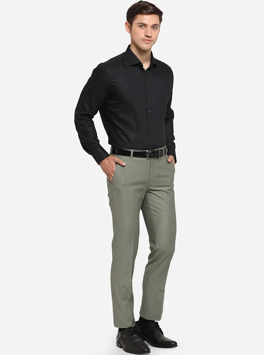 Black Dobby Slim Fit Formal Shirt | Greenfibre