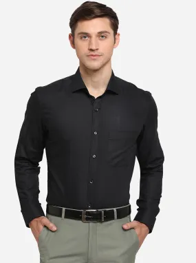 Black Dobby Slim Fit Formal Shirt | Greenfibre