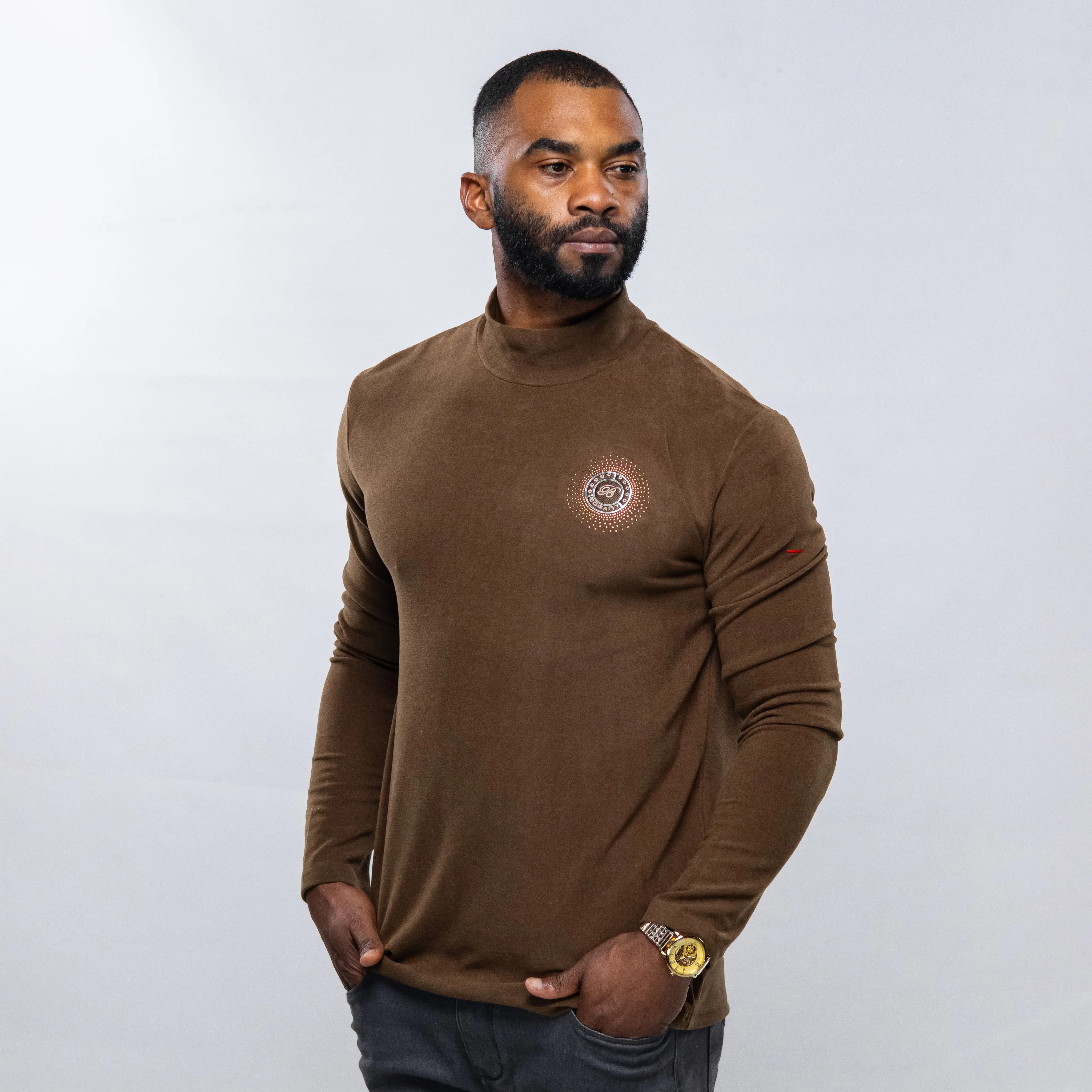 Bogart Man Premium Collection Luxe Funnel Neck Long Sleeve T-Shirt