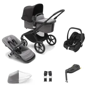 Bugaboo Fox 5, Cabriofix i-Size and Base Travel System - Black/Grey Melange/Midnight Black