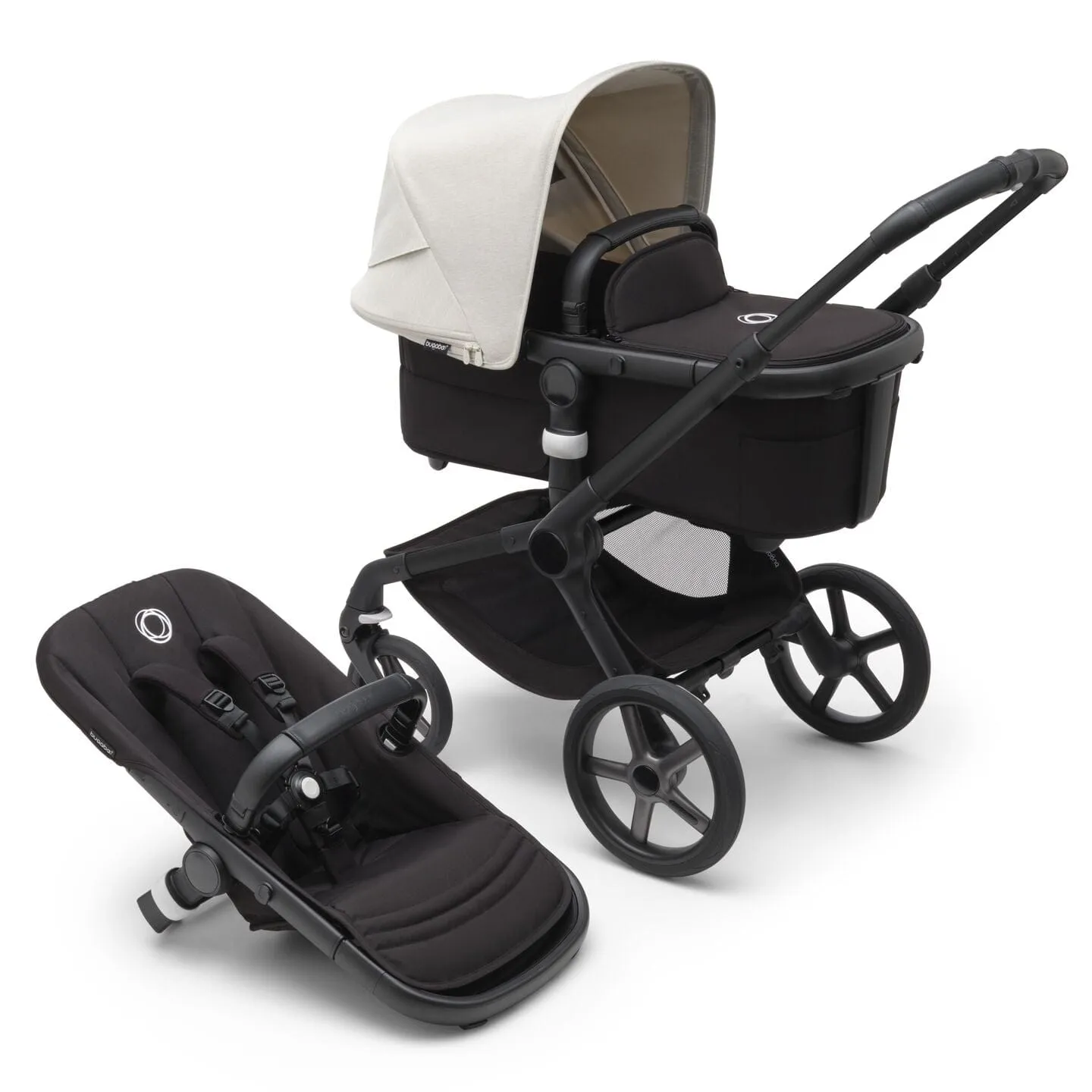 Bugaboo Fox 5, Cabriofix i-Size and Base Travel System - Black/Midnight Black/Misty White