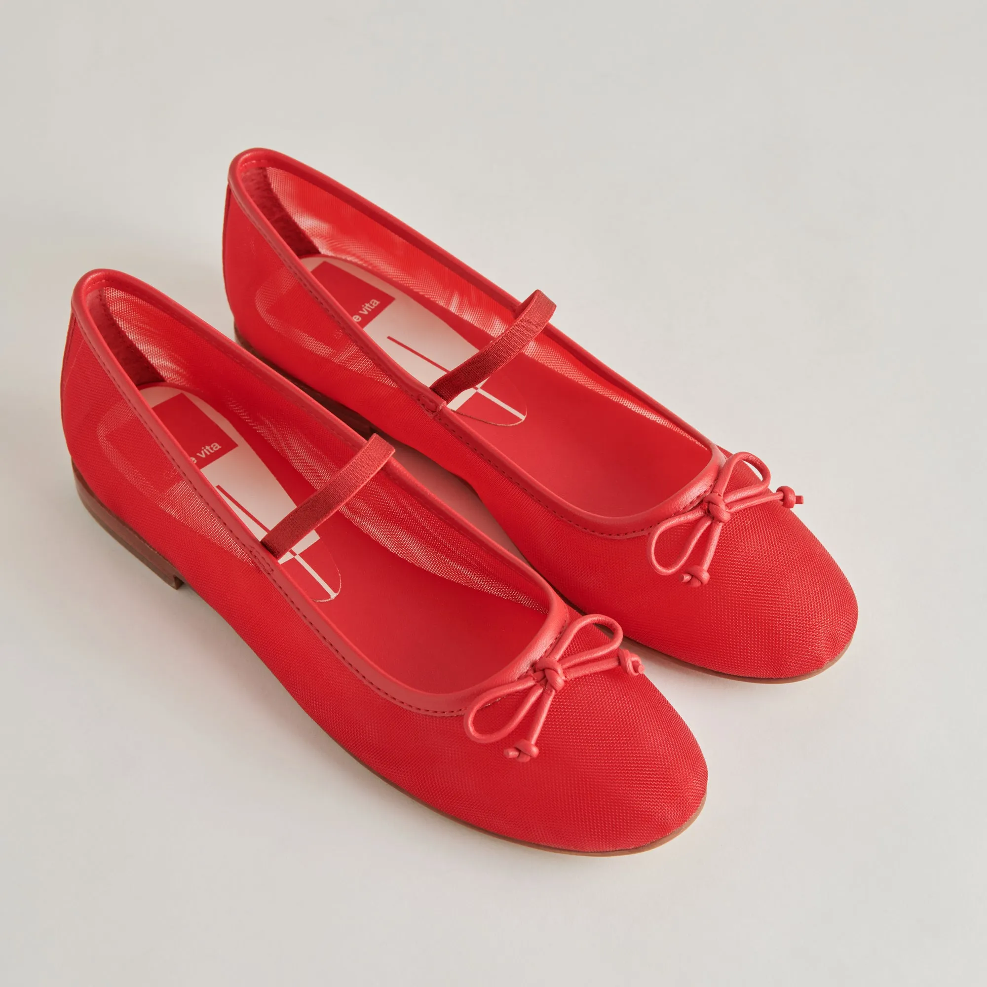 CADEL BALLET FLATS RED MESH