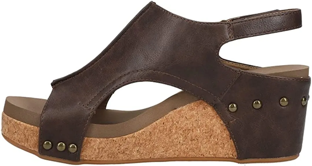 CARLEY WEDGE HEEL SANDALS - Chocolate Smooth