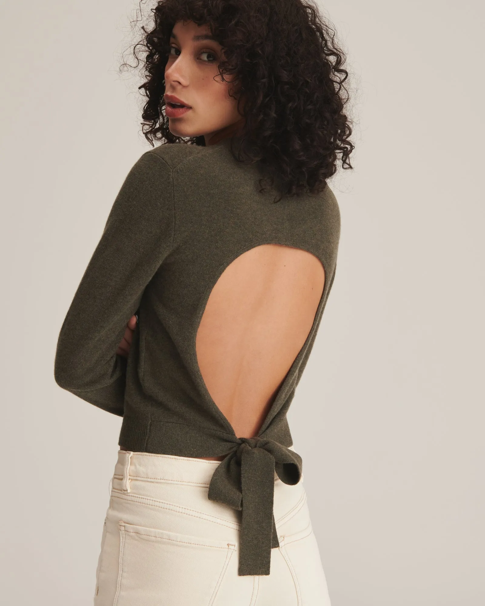 Cashmere Open Back Sweater