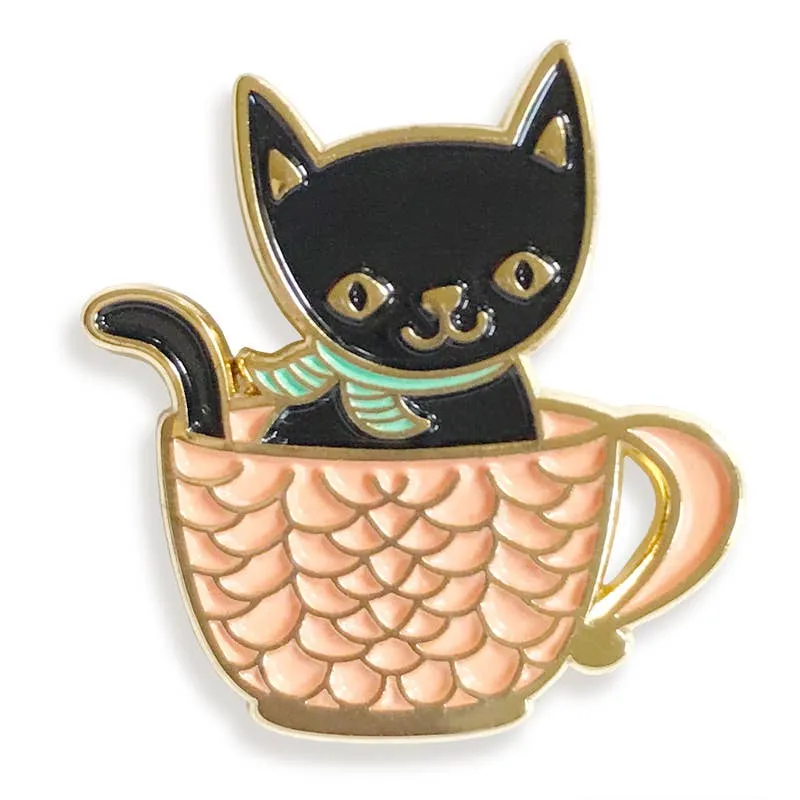 Coffee Kitty Enamel Pin