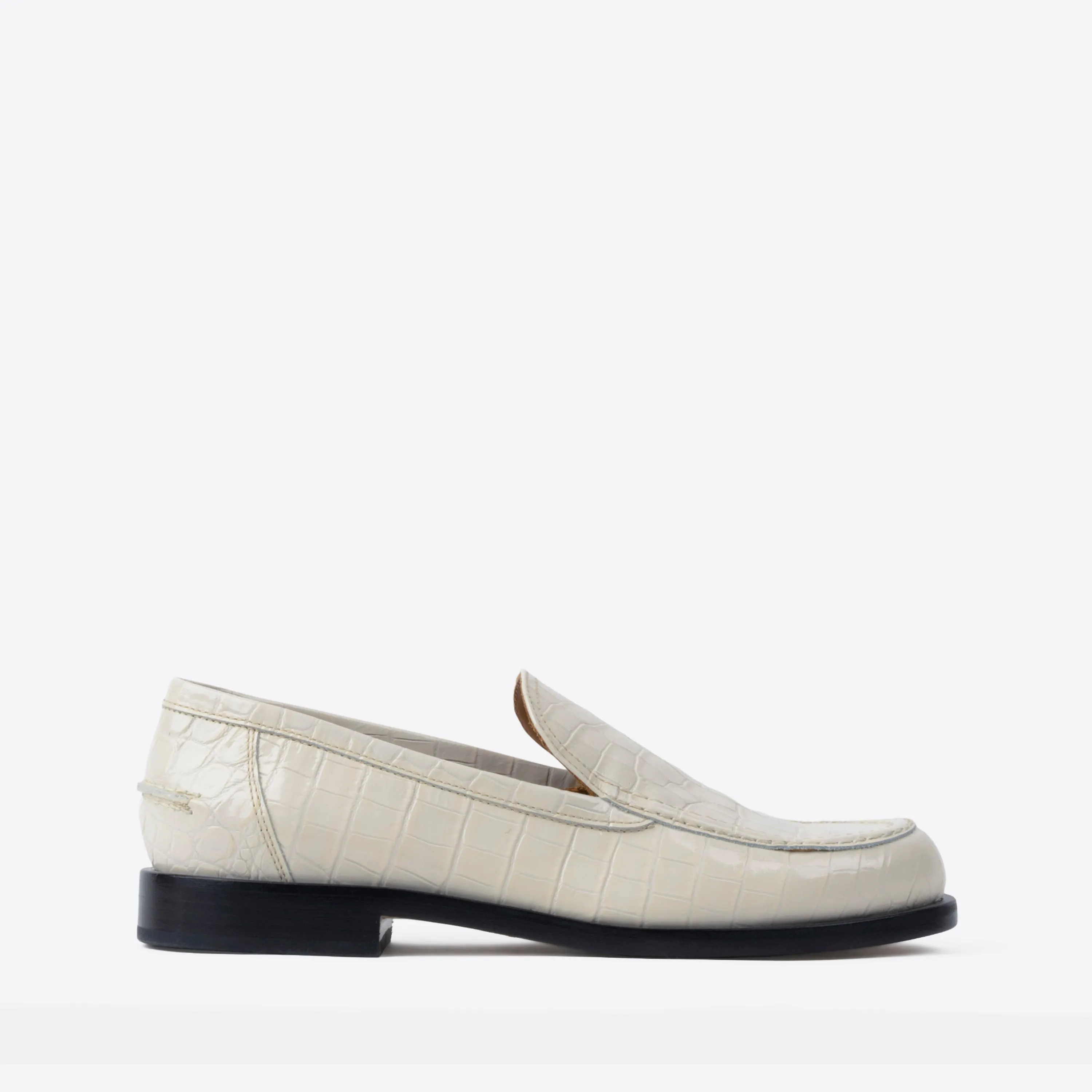 College Loafer Ivory Crocco