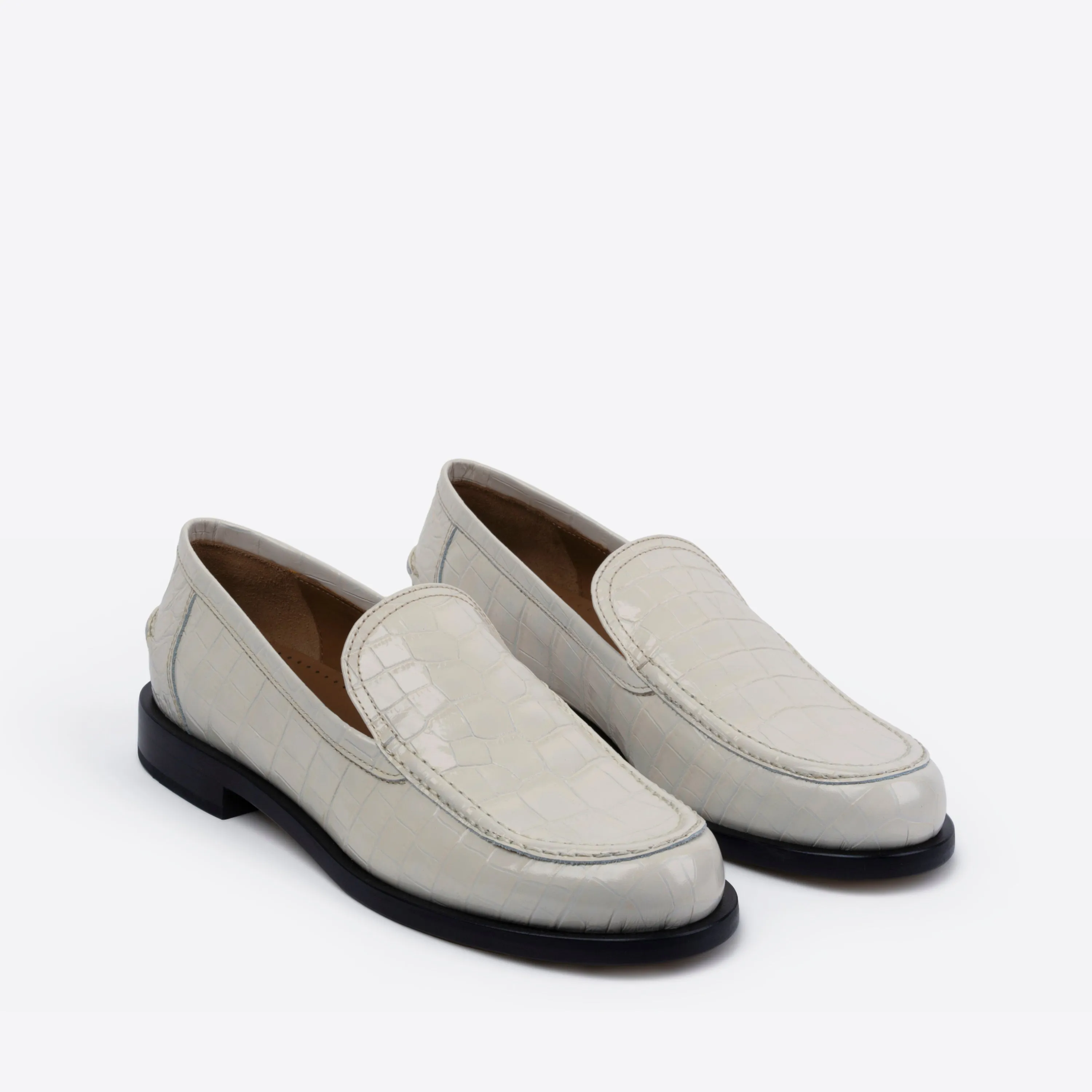 College Loafer Ivory Crocco