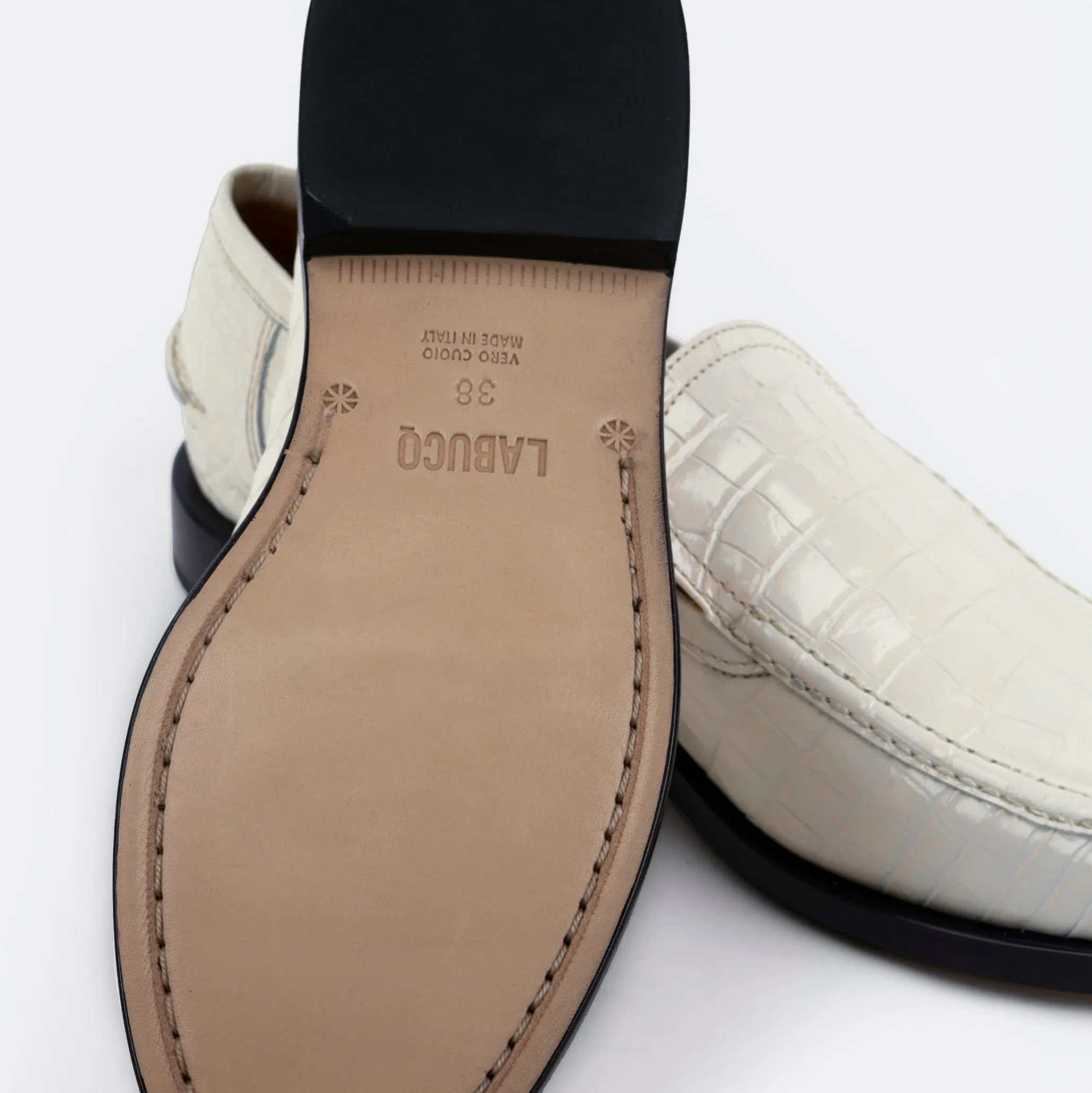 College Loafer Ivory Crocco