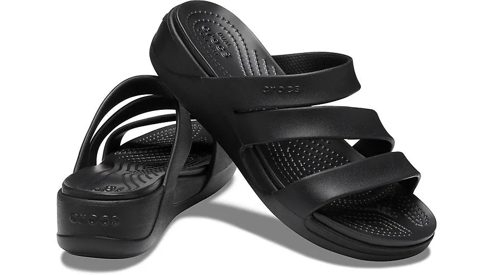 Crocs Monterey Strappy Wedge Black