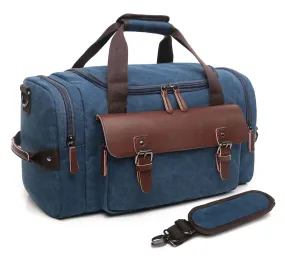 CrossLX™ Men's Canvas Travel Gym Duffle Weekend Bag w/ Leather Accent