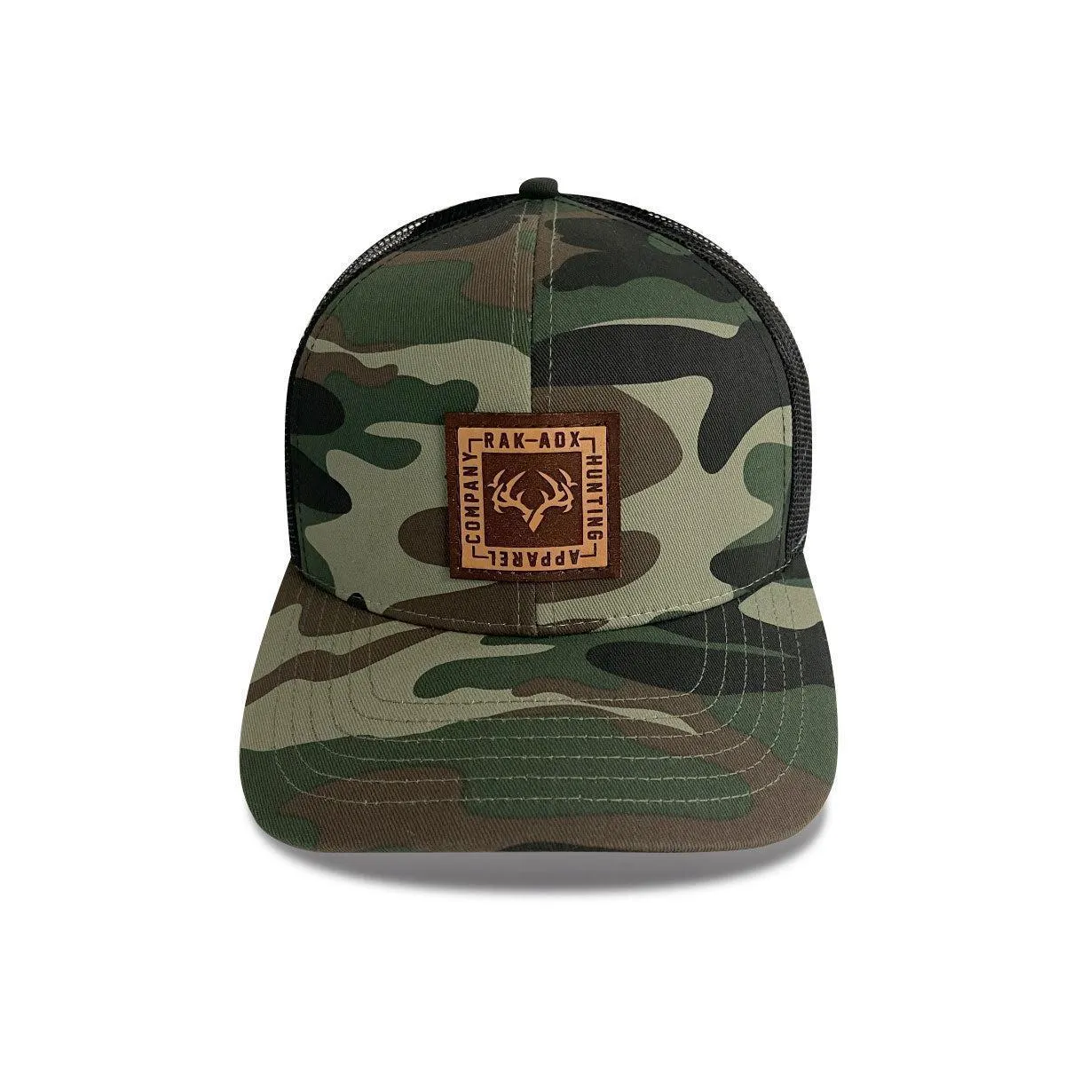 Delta Camo Leather Patch Trucker Hat