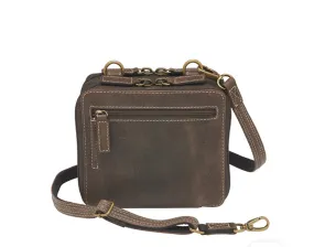 Distressed Leather Compact Conceal Carry Wallet Organizer Crossbody