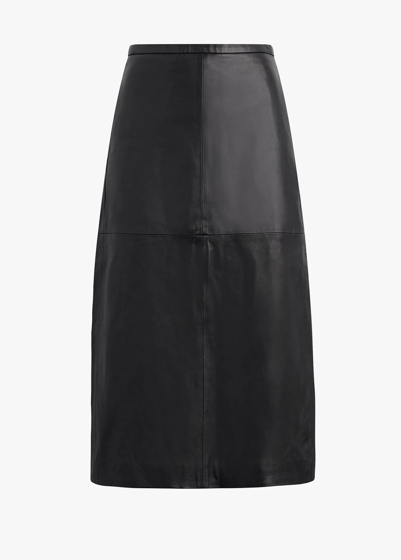 DOREEN CROSS SEAMED FAUX LEATHER SKIRT