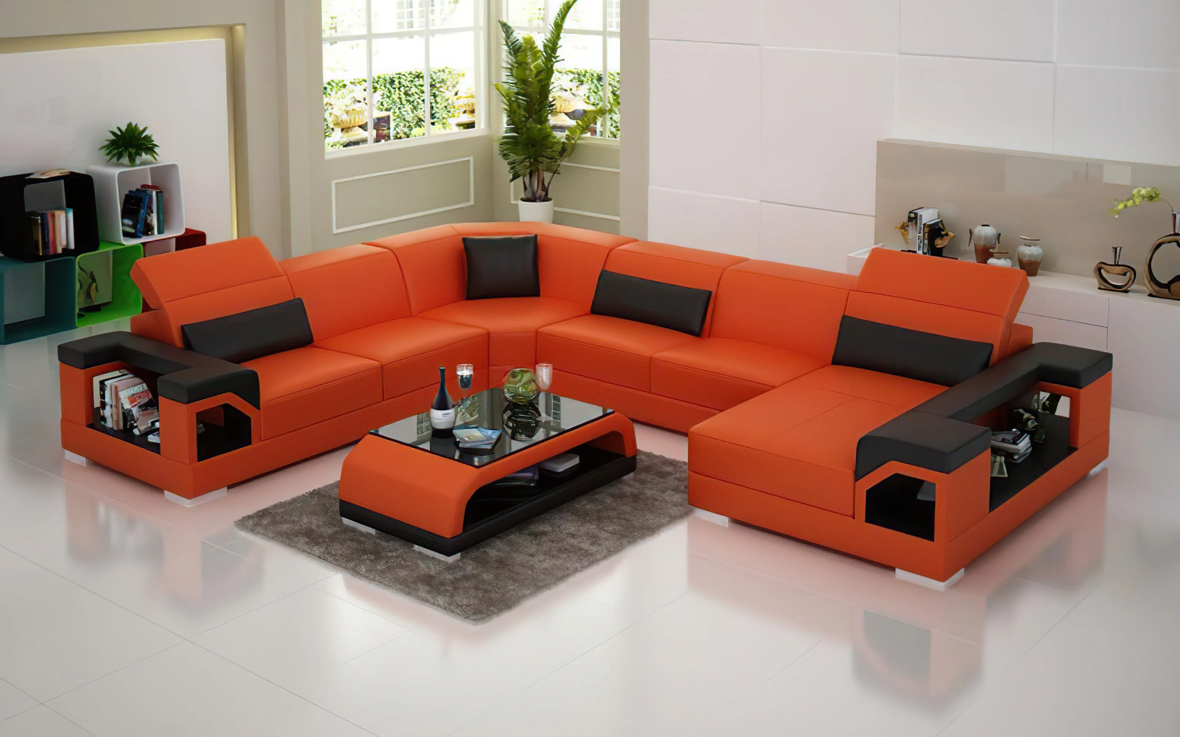 Edwin Modern U-Shape Leather Sectional