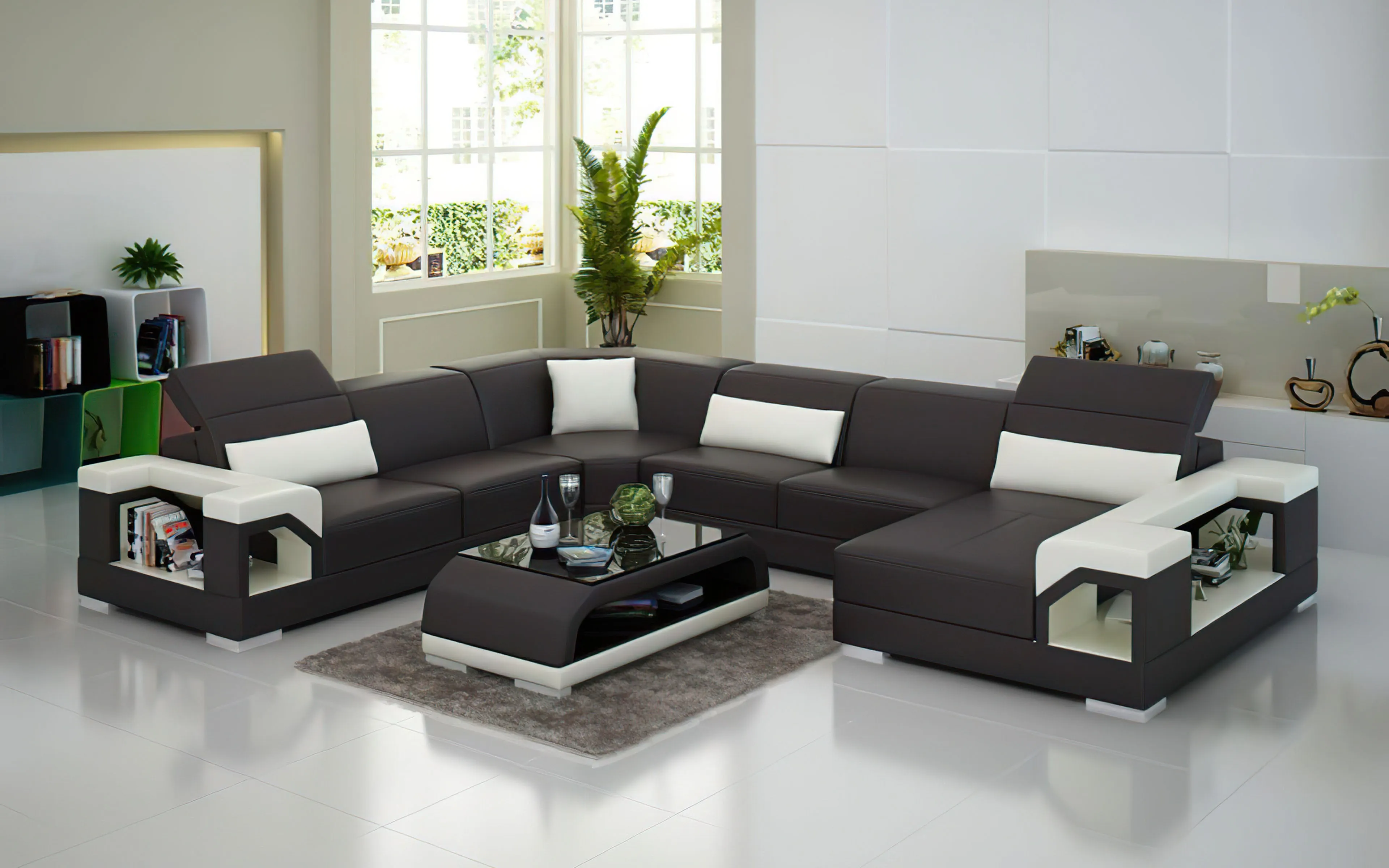 Edwin Modern U-Shape Leather Sectional