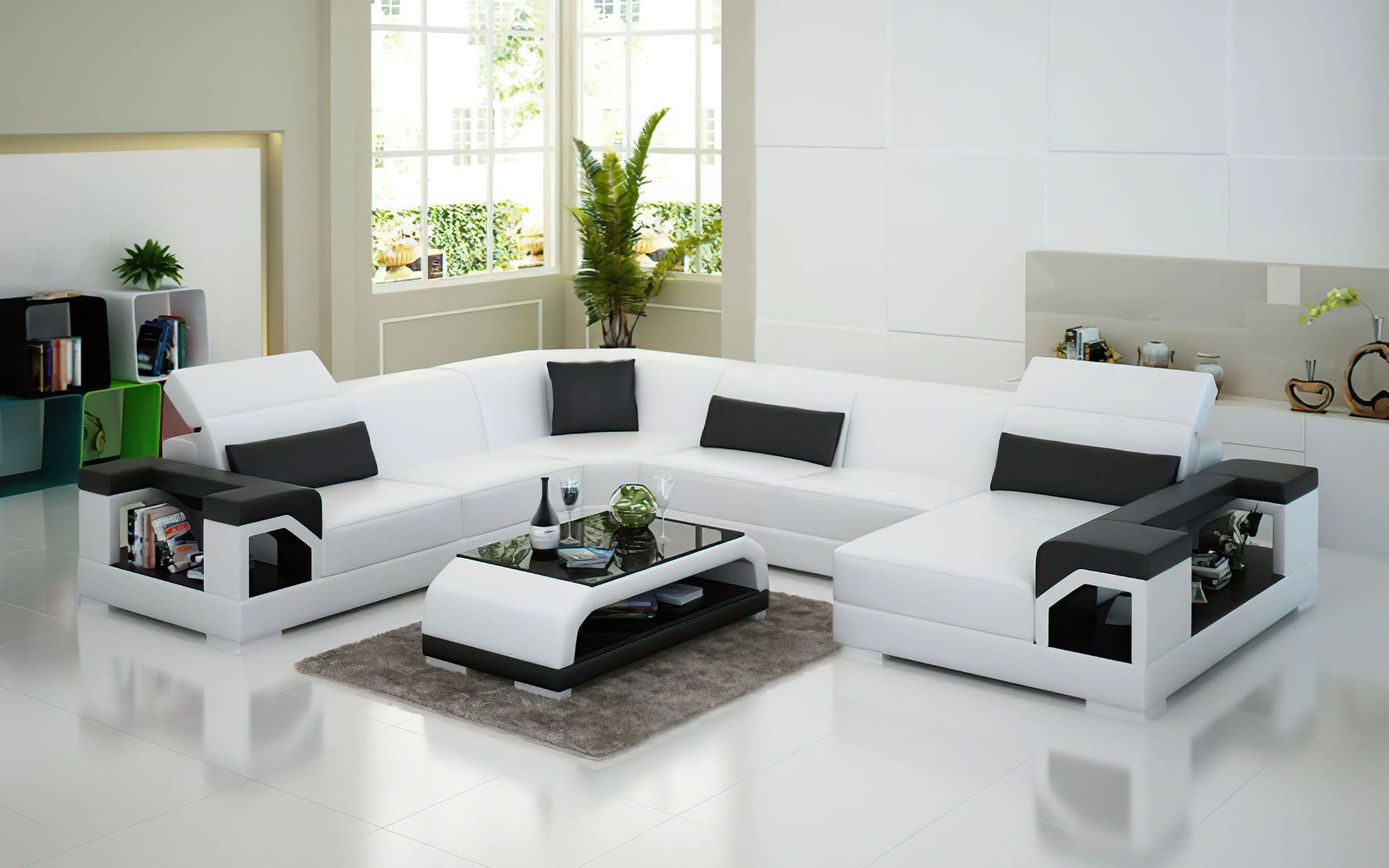 Edwin Modern U-Shape Leather Sectional