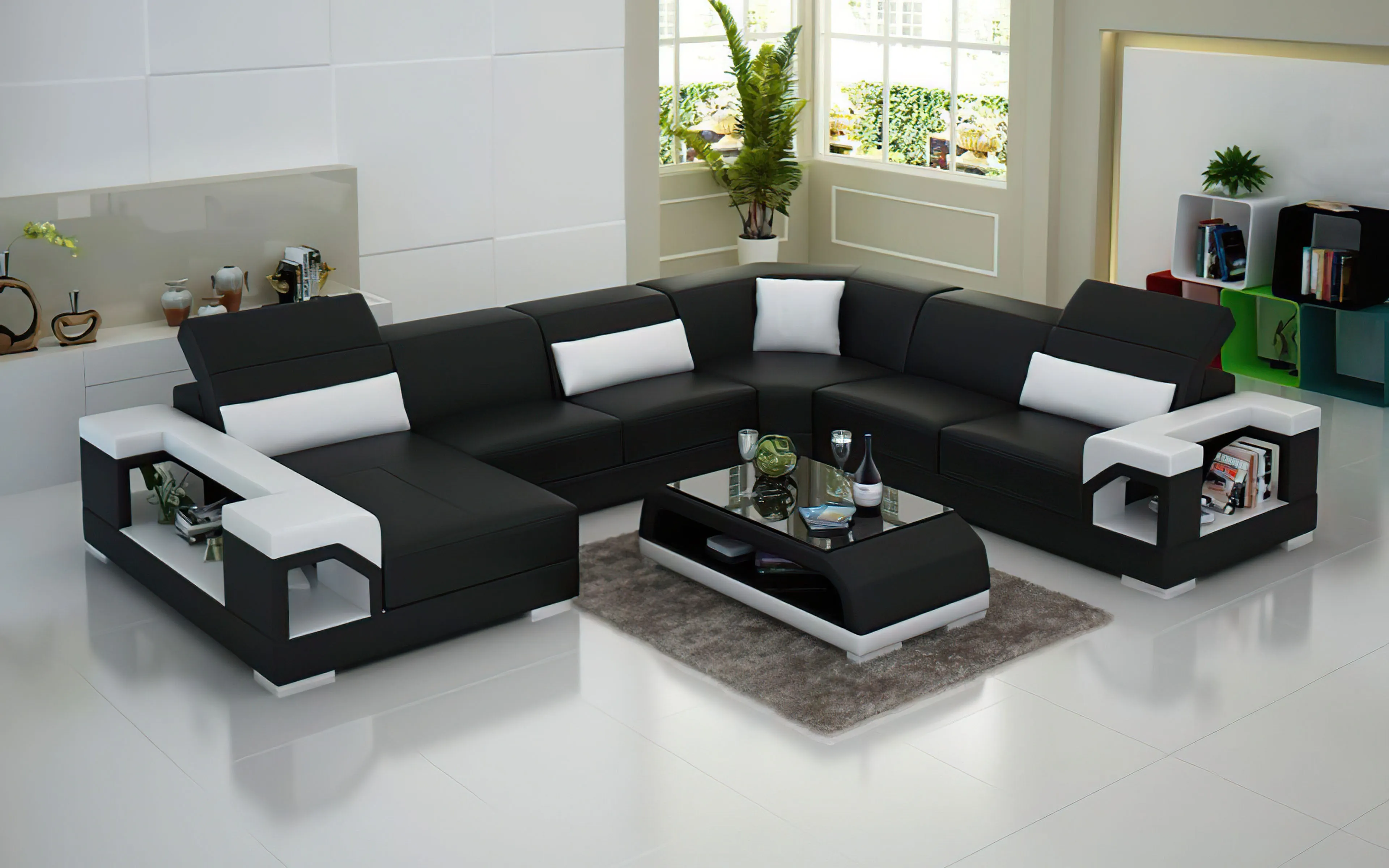 Edwin Modern U-Shape Leather Sectional