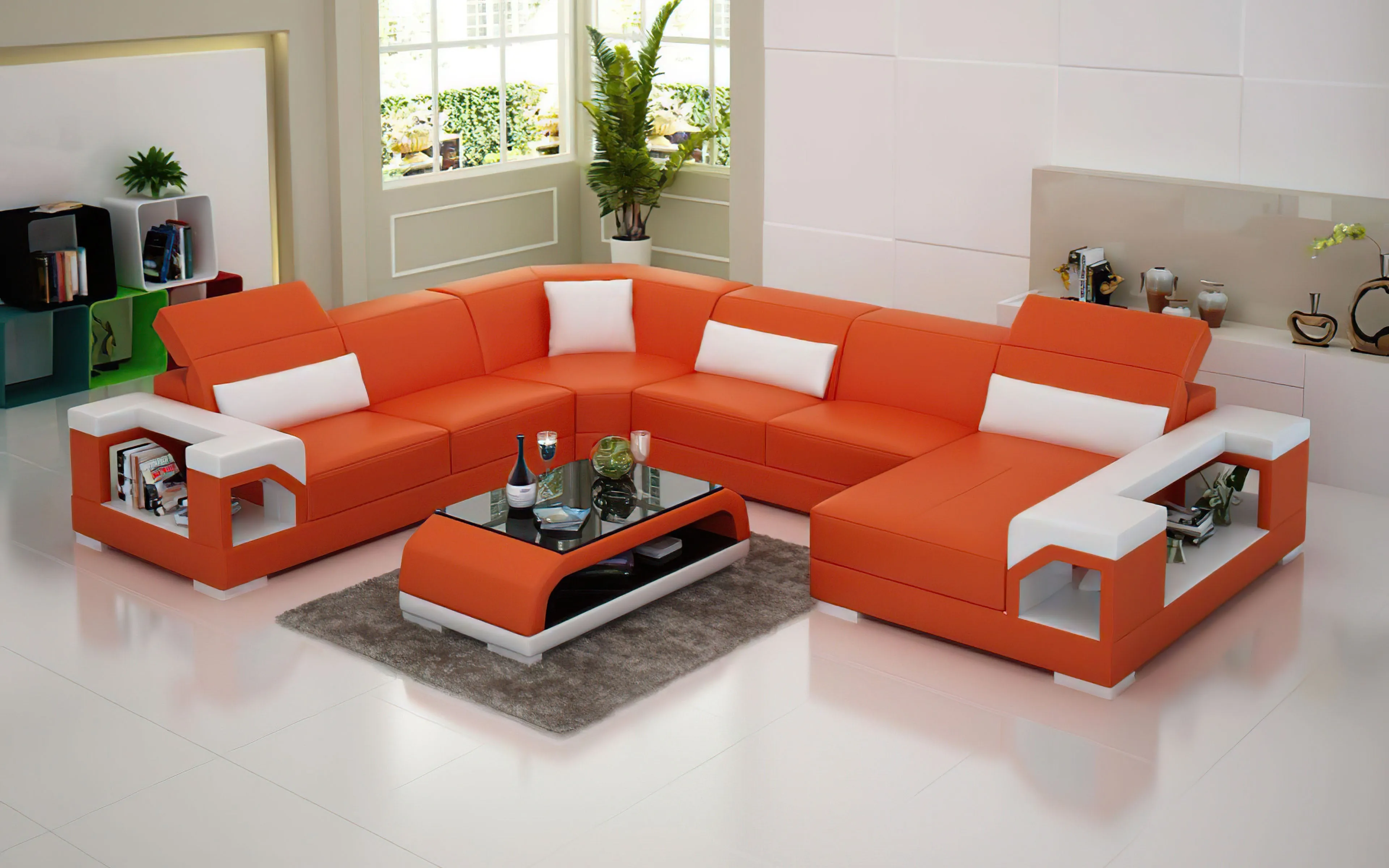 Edwin Modern U-Shape Leather Sectional