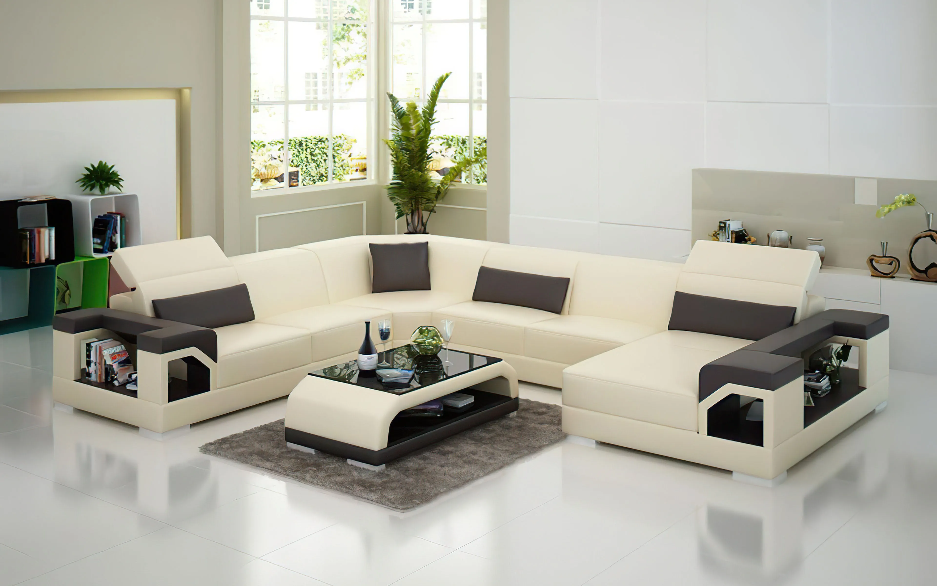 Edwin Modern U-Shape Leather Sectional