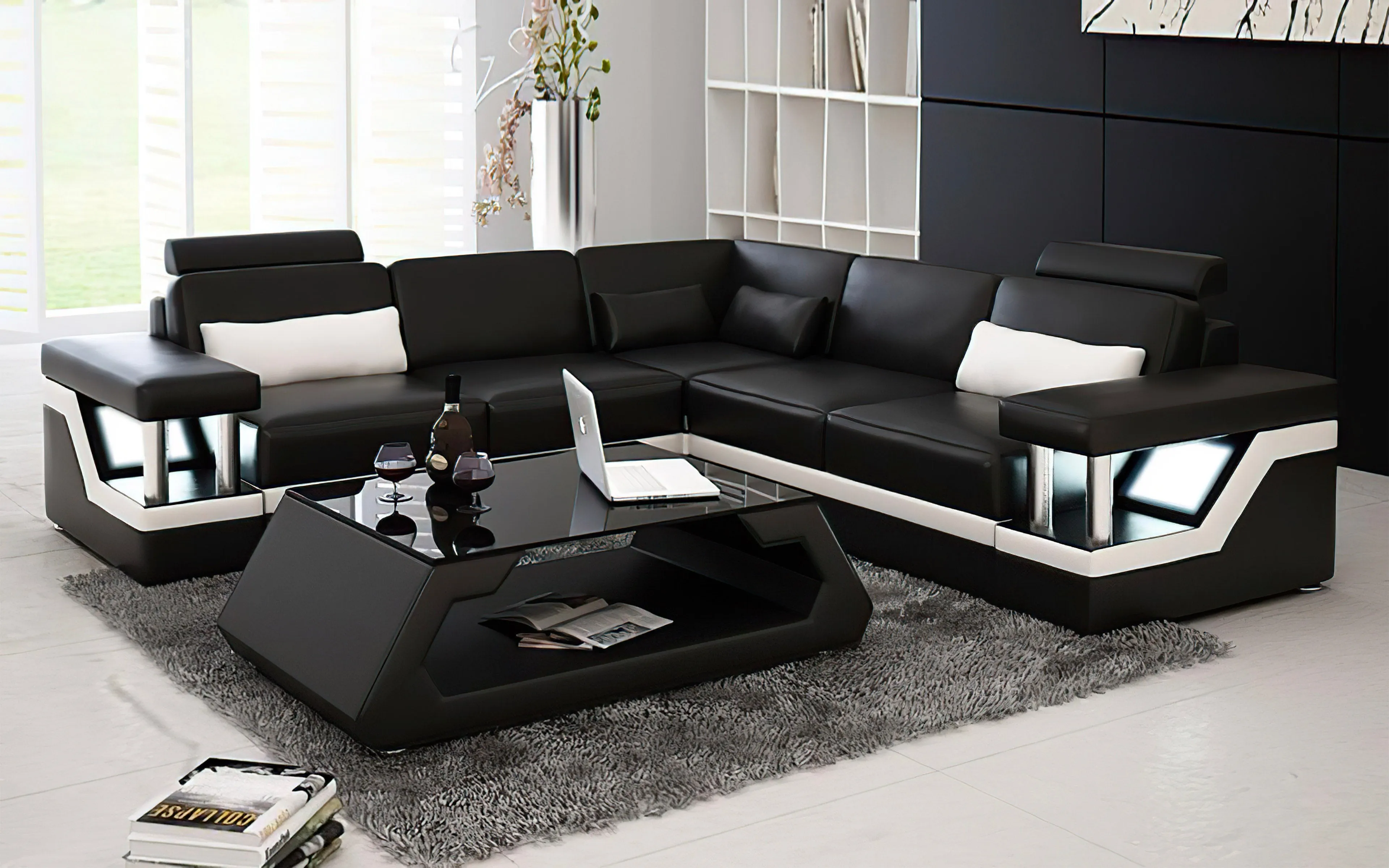 Emerson Modern Leather Sectional