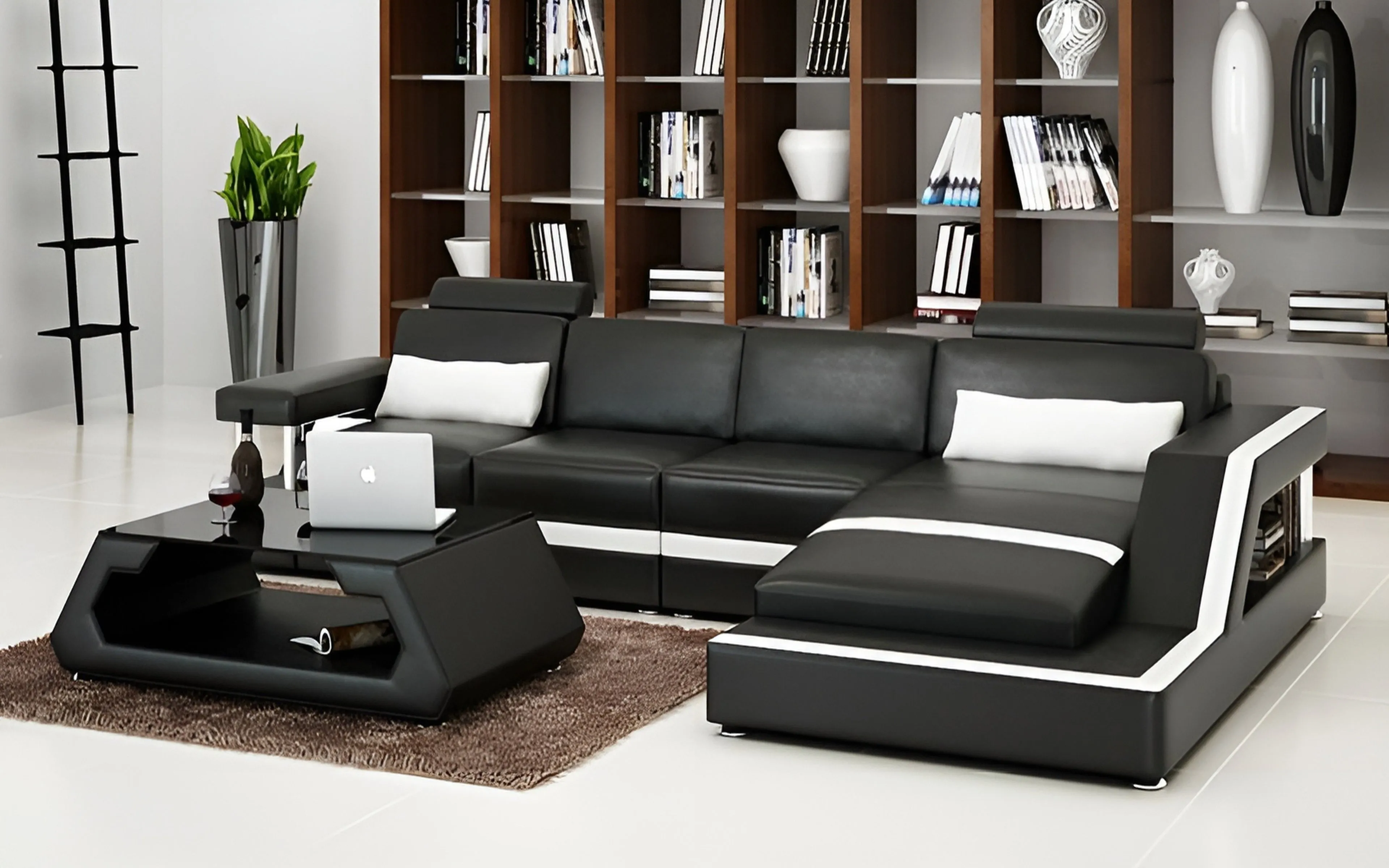 Emerson Small Modern Leather Sectional