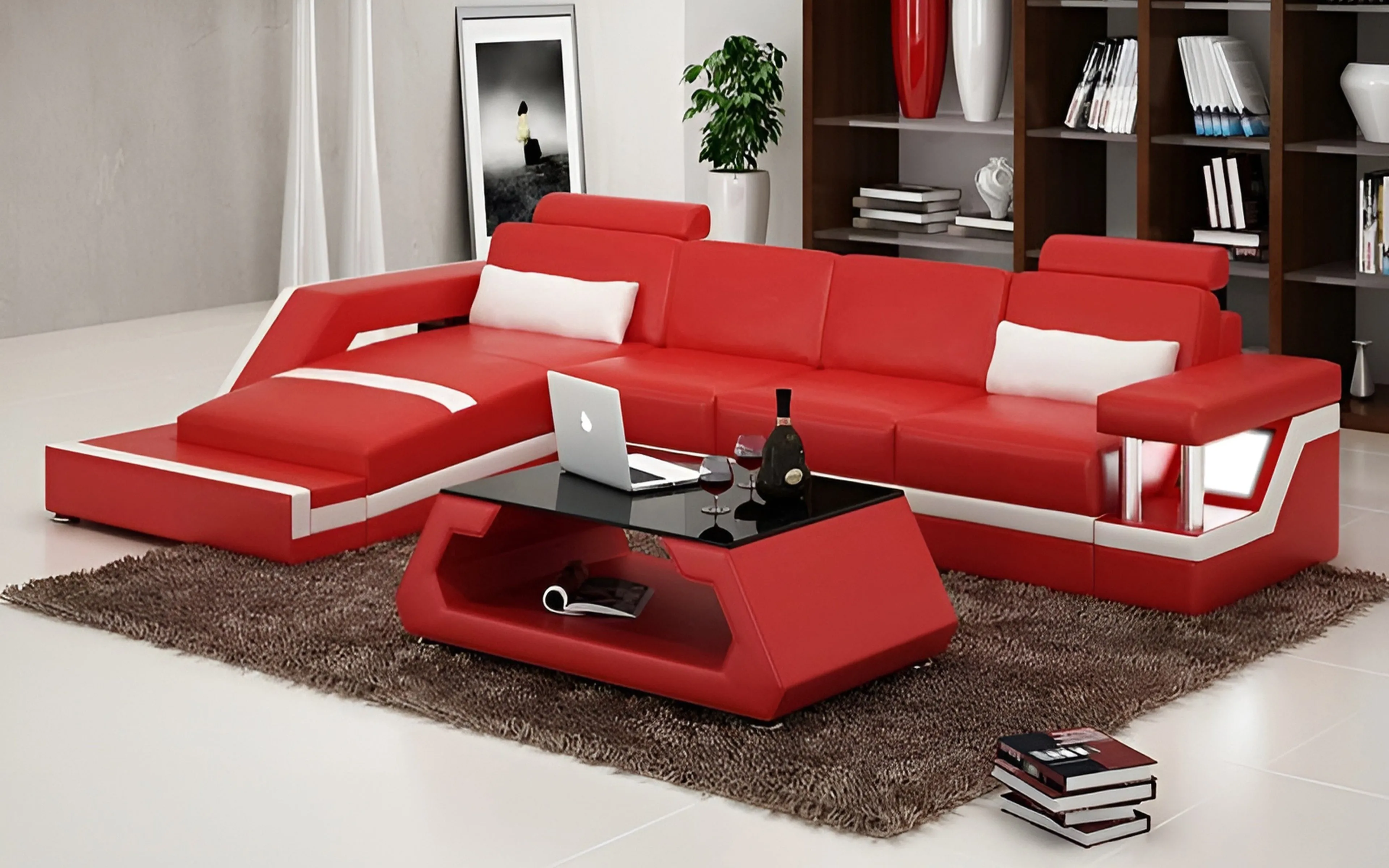 Emerson Small Modern Leather Sectional